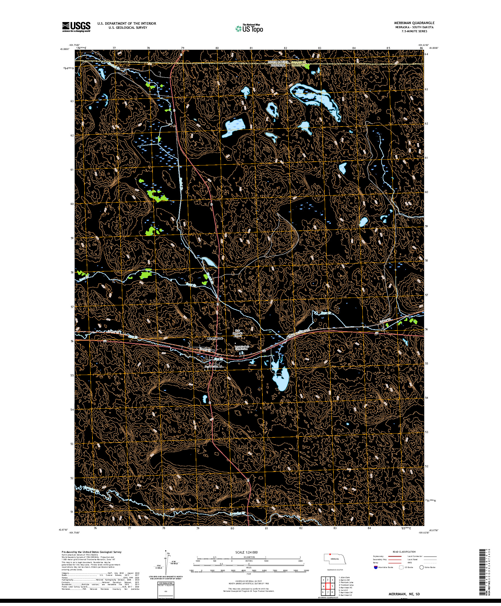 USGS US TOPO 7.5-MINUTE MAP FOR MERRIMAN, NE,SD 2021