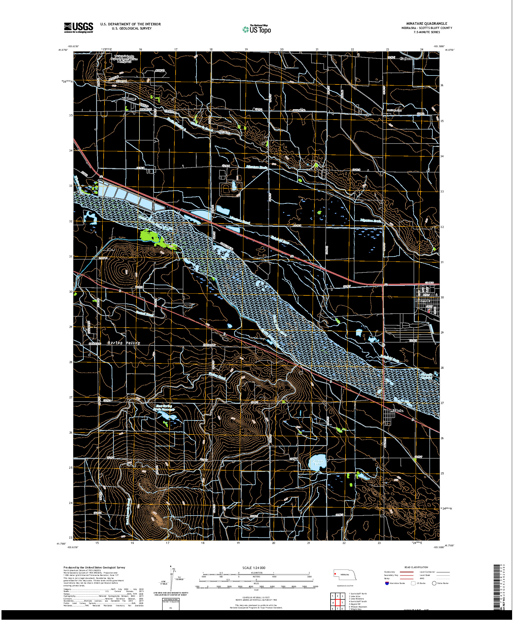 USGS US TOPO 7.5-MINUTE MAP FOR MINATARE, NE 2021