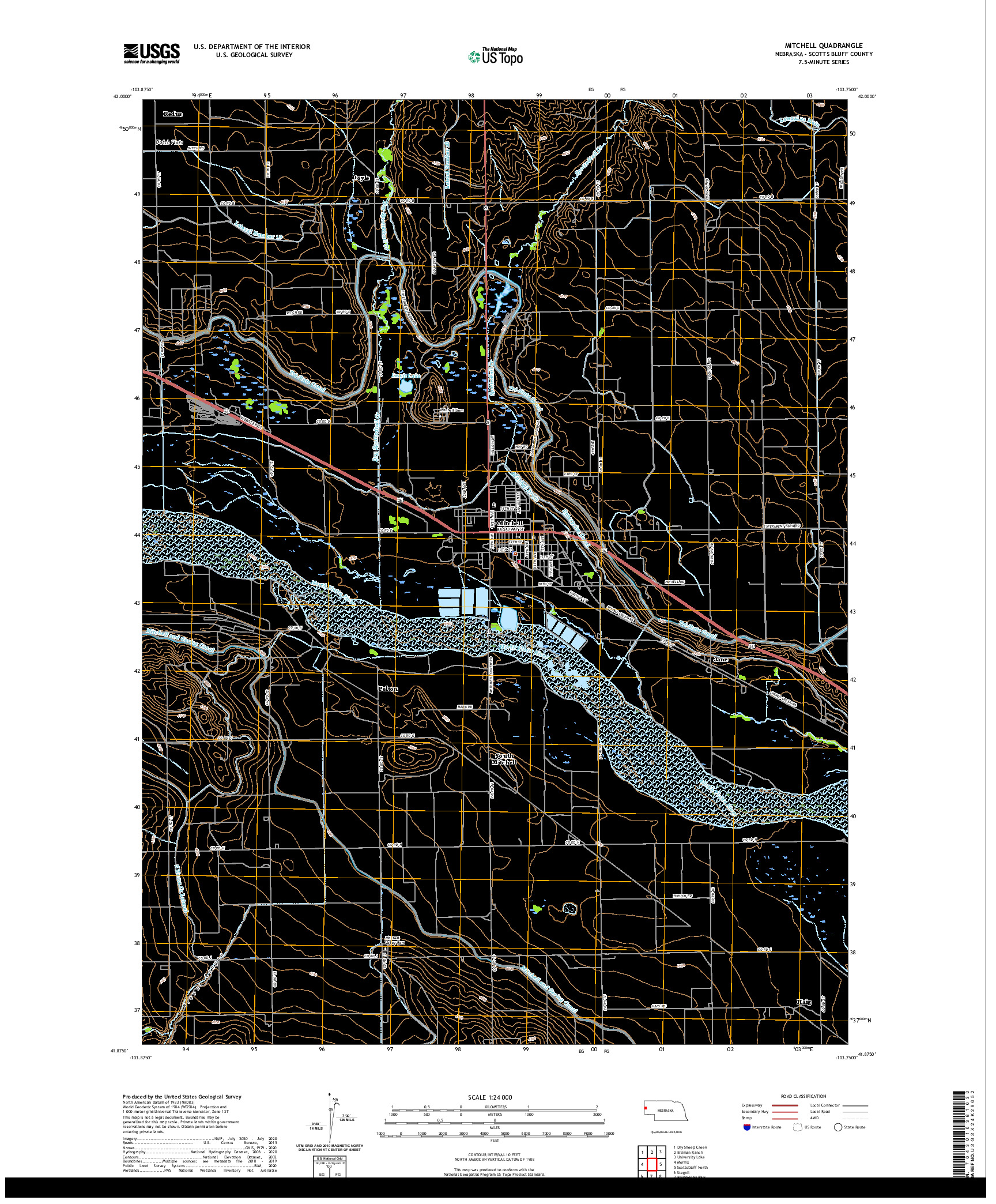 USGS US TOPO 7.5-MINUTE MAP FOR MITCHELL, NE 2021