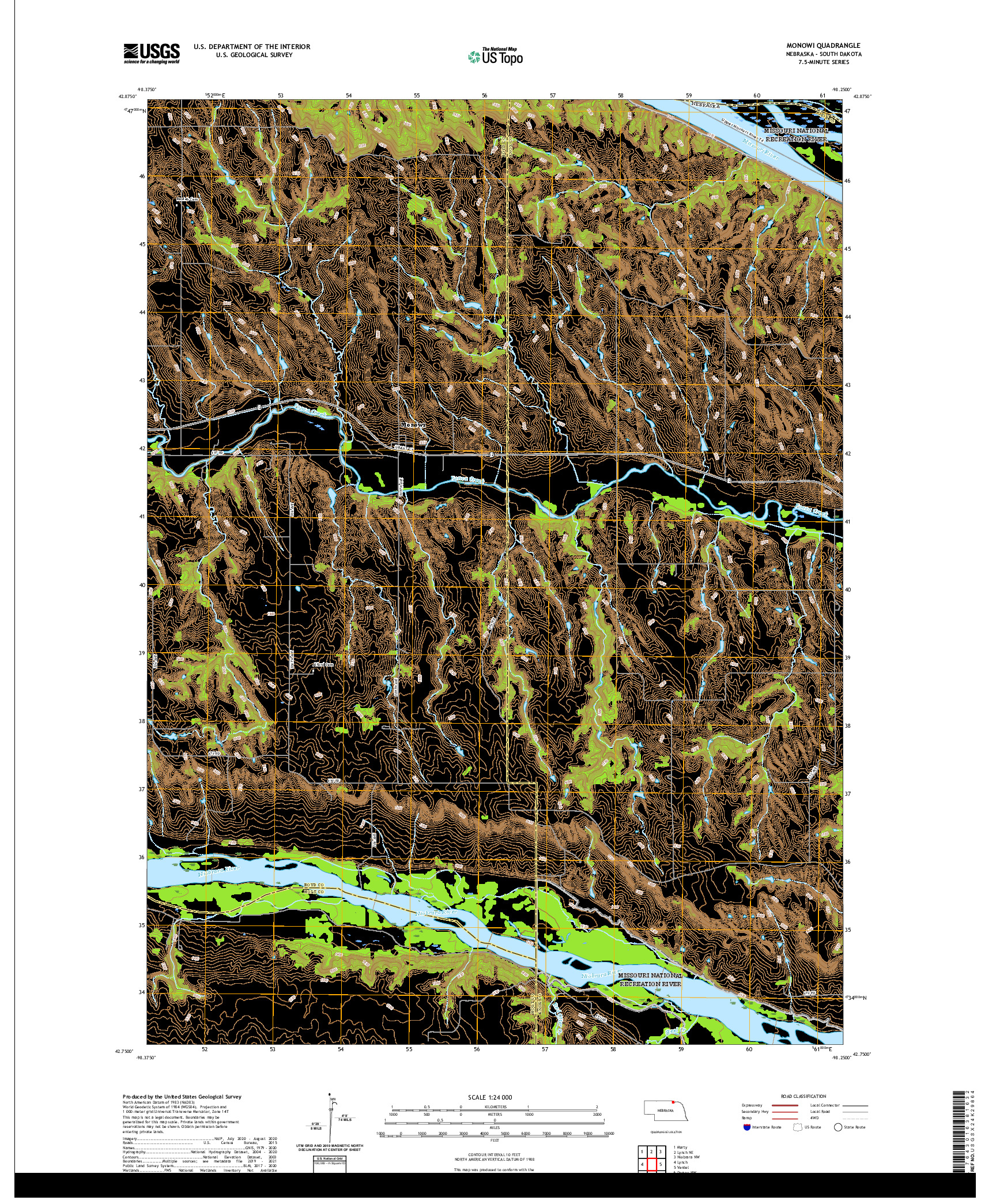 USGS US TOPO 7.5-MINUTE MAP FOR MONOWI, NE,SD 2021