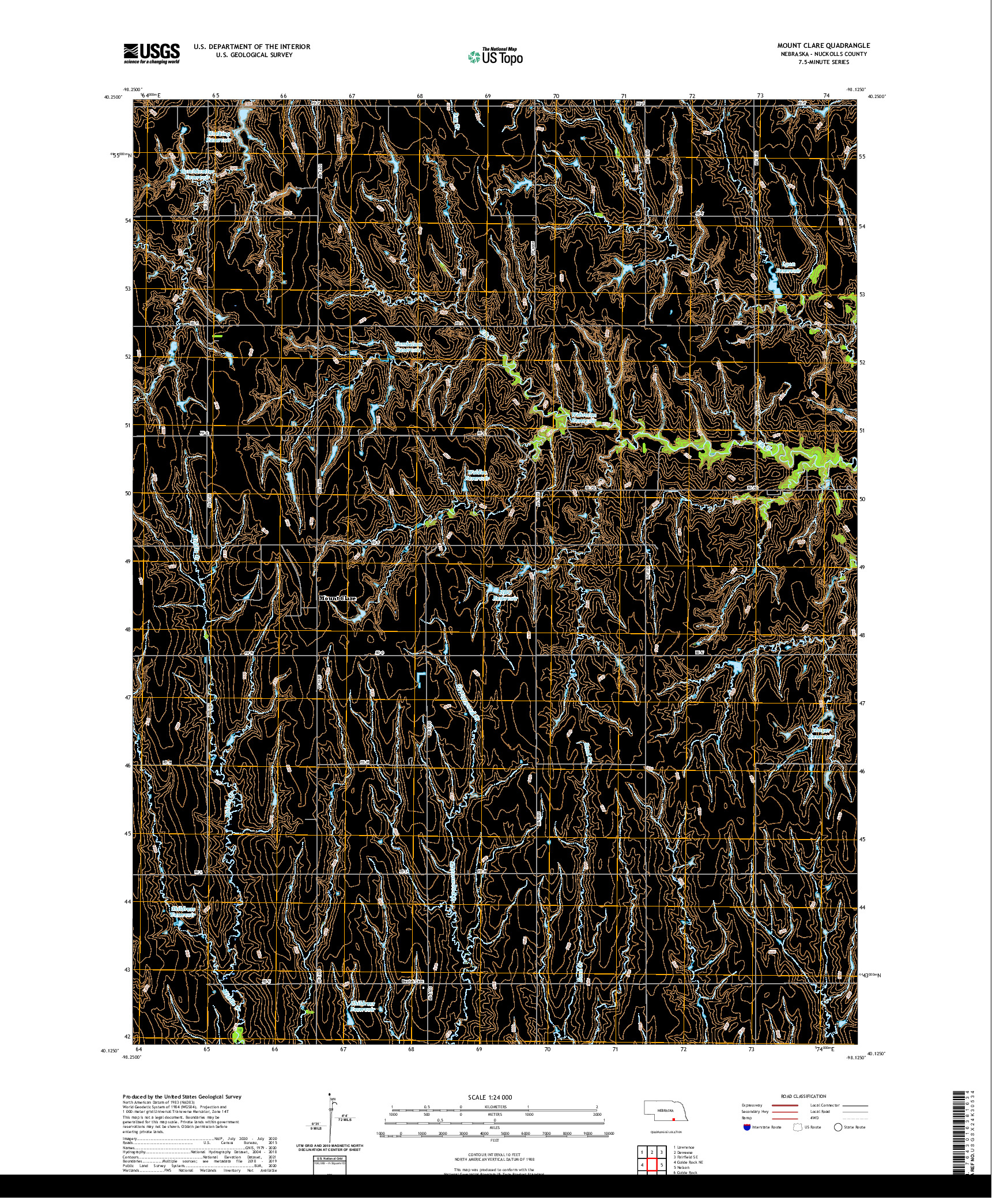 USGS US TOPO 7.5-MINUTE MAP FOR MOUNT CLARE, NE 2021