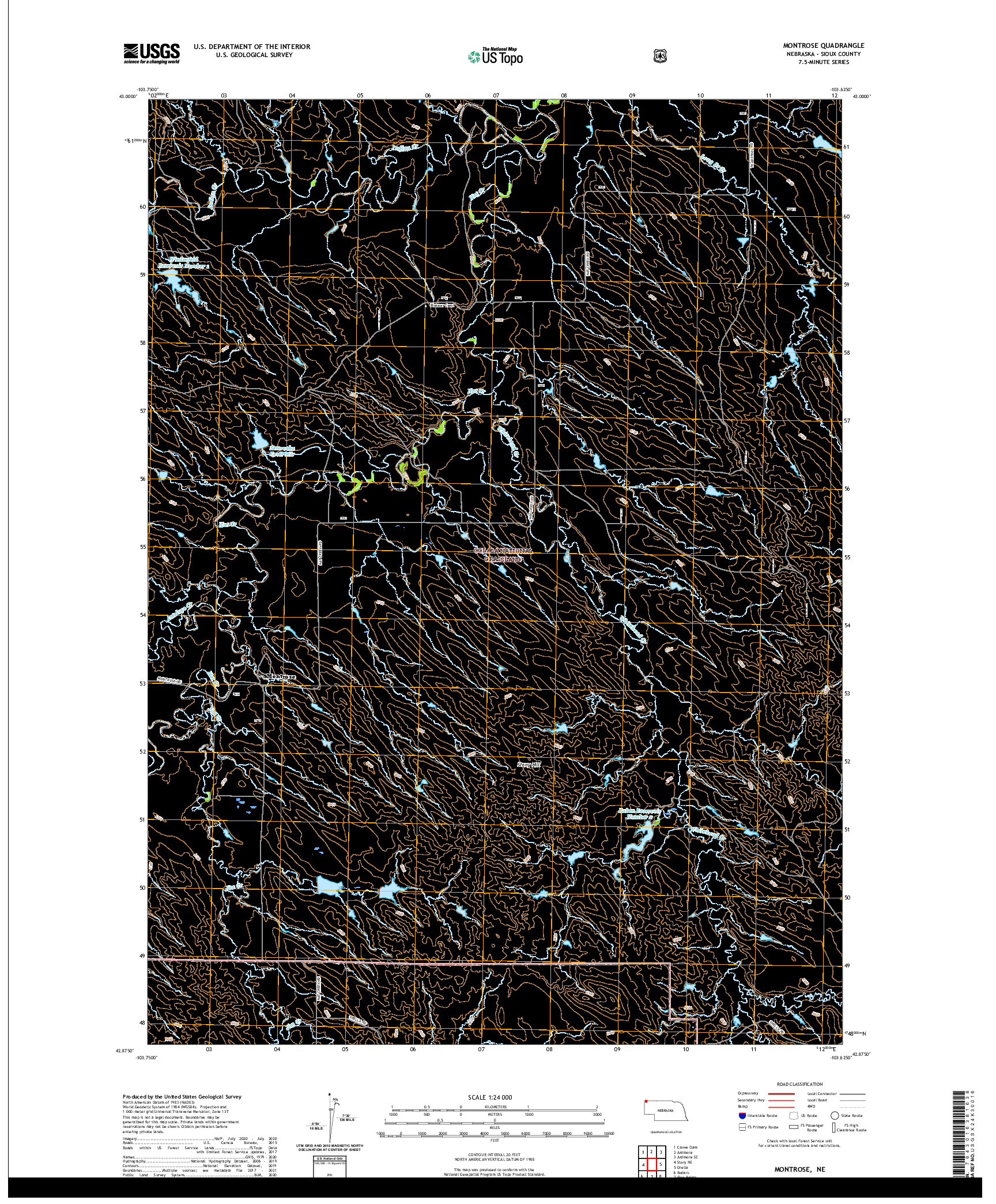 USGS US TOPO 7.5-MINUTE MAP FOR MONTROSE, NE 2021