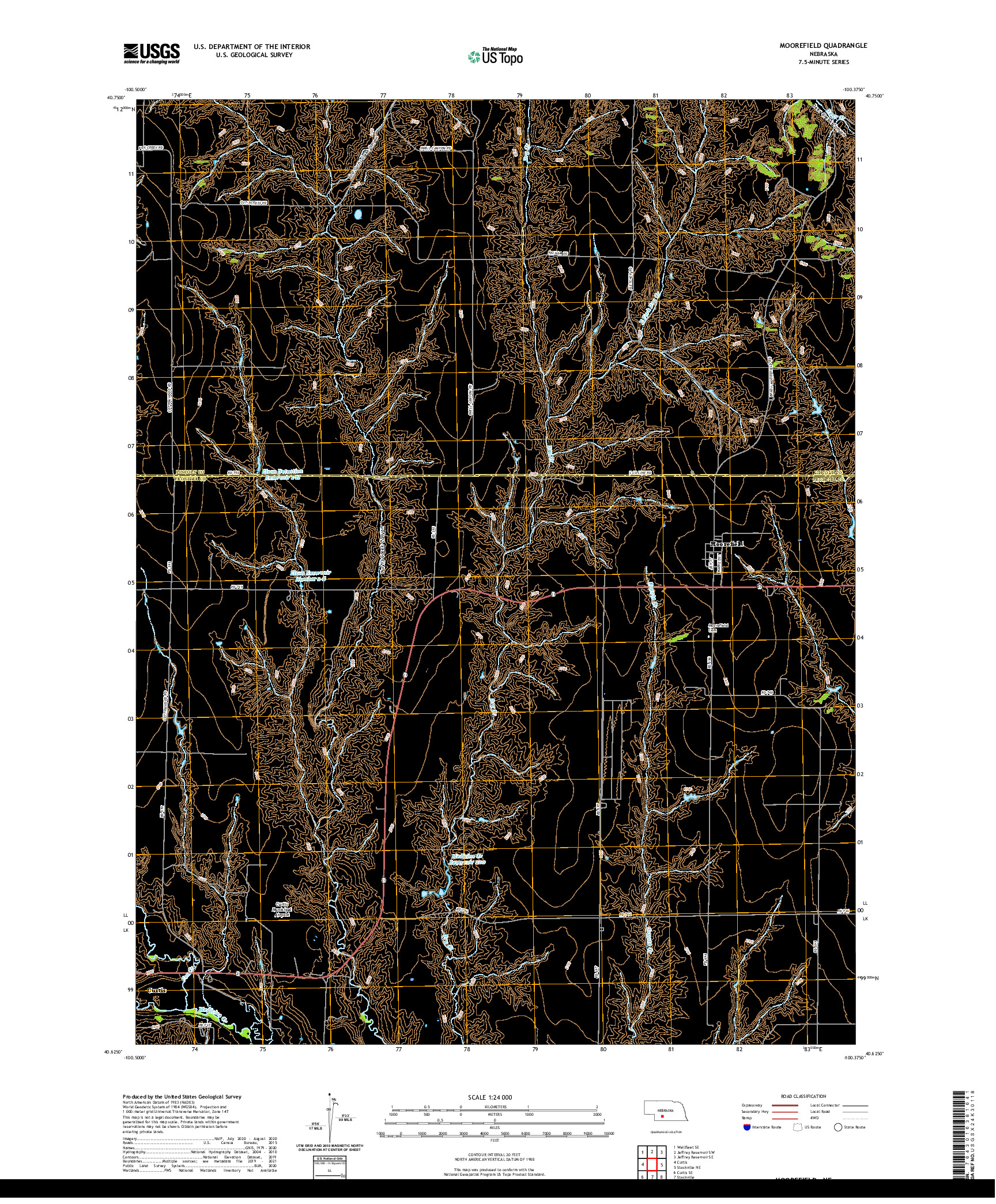 USGS US TOPO 7.5-MINUTE MAP FOR MOOREFIELD, NE 2021