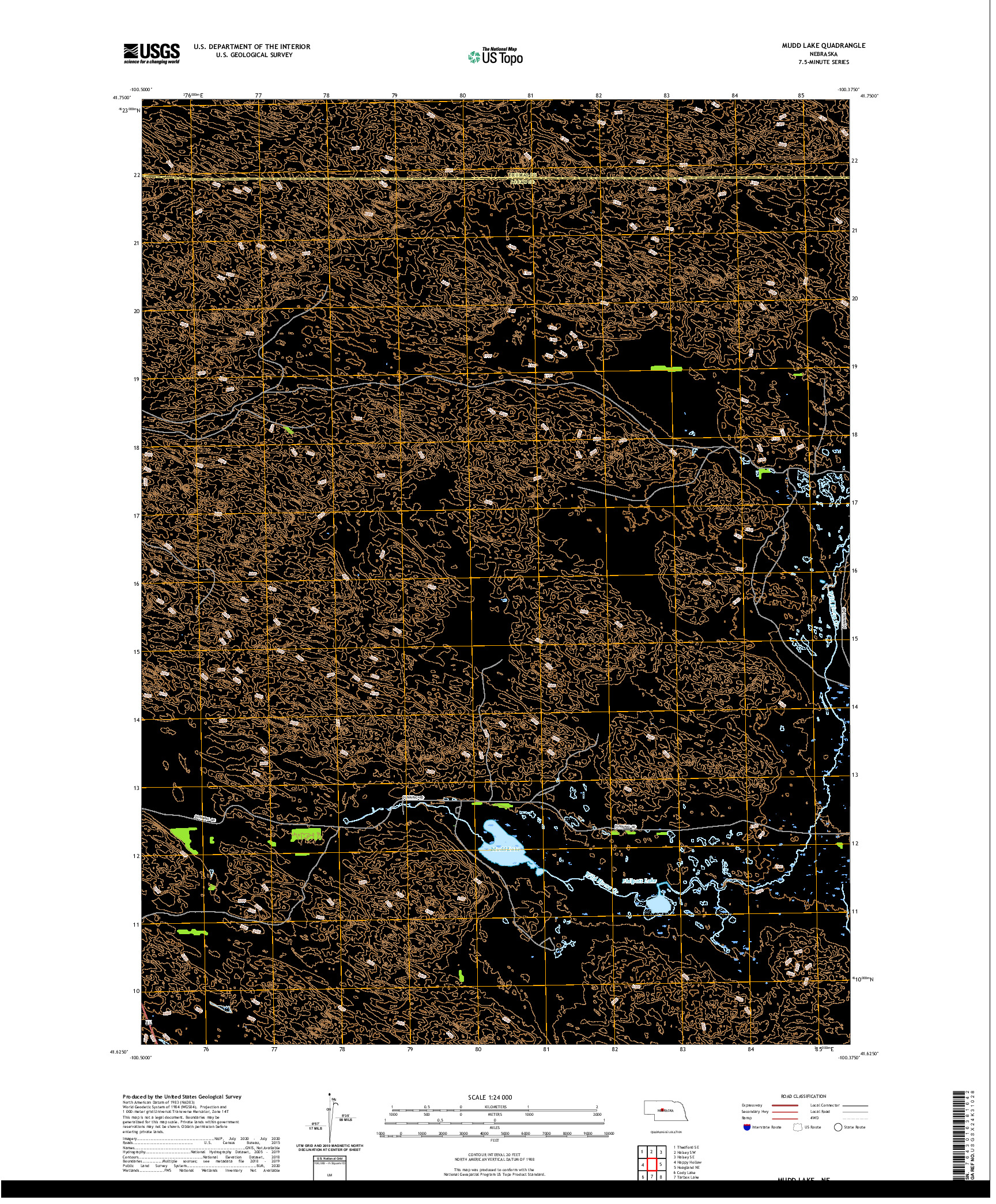 USGS US TOPO 7.5-MINUTE MAP FOR MUDD LAKE, NE 2021