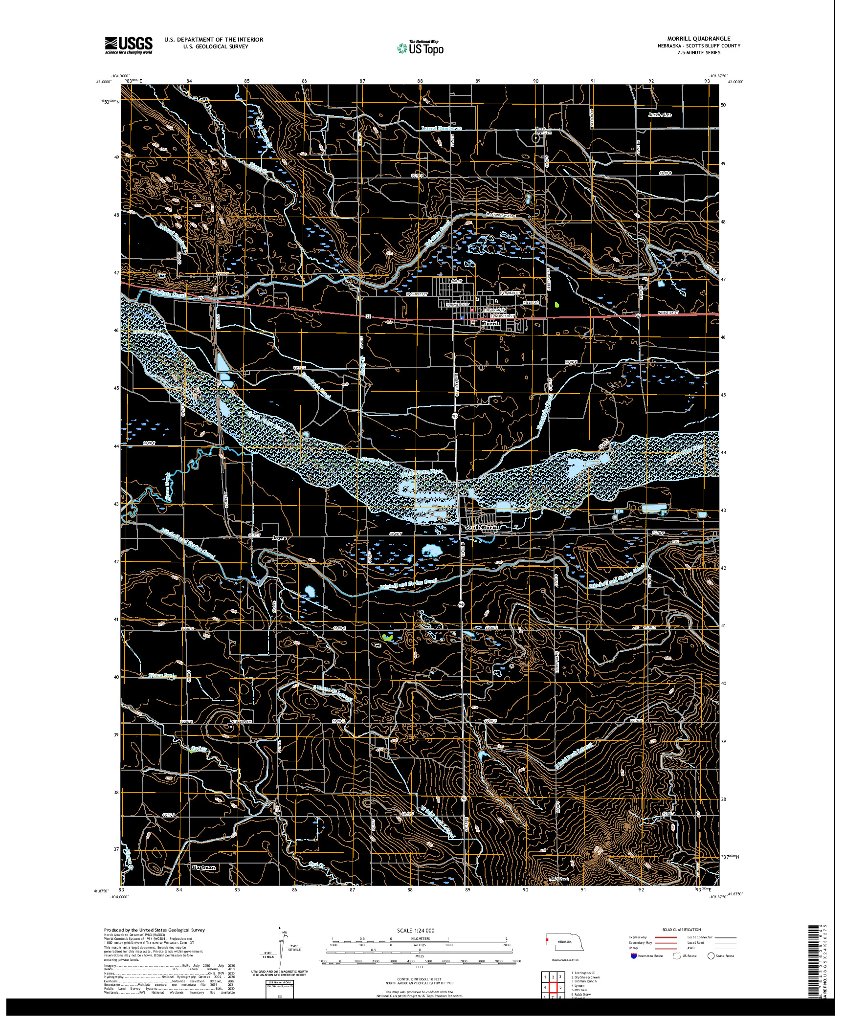 USGS US TOPO 7.5-MINUTE MAP FOR MORRILL, NE 2021