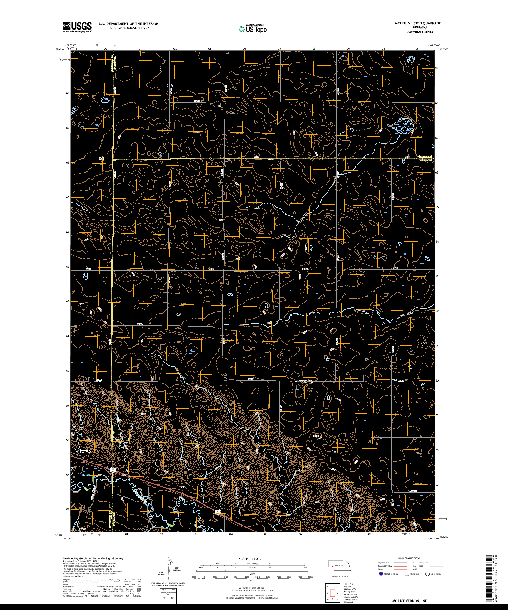 USGS US TOPO 7.5-MINUTE MAP FOR MOUNT VERNON, NE 2021