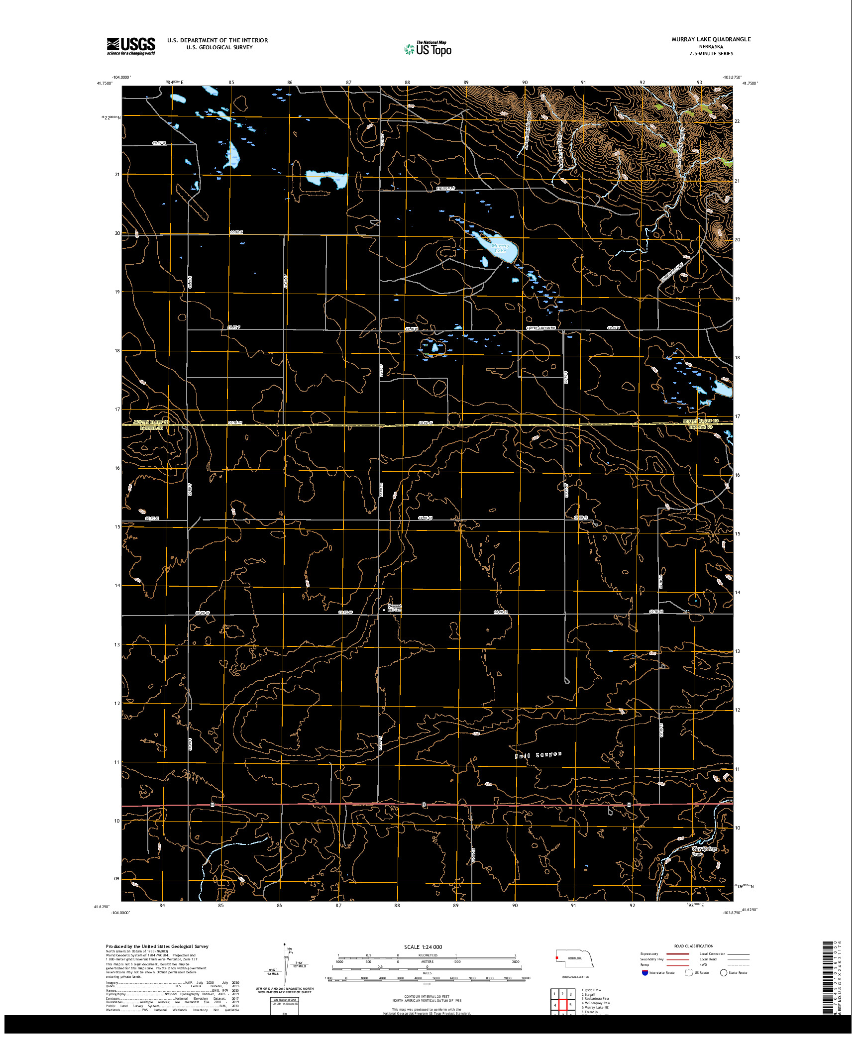 USGS US TOPO 7.5-MINUTE MAP FOR MURRAY LAKE, NE 2021
