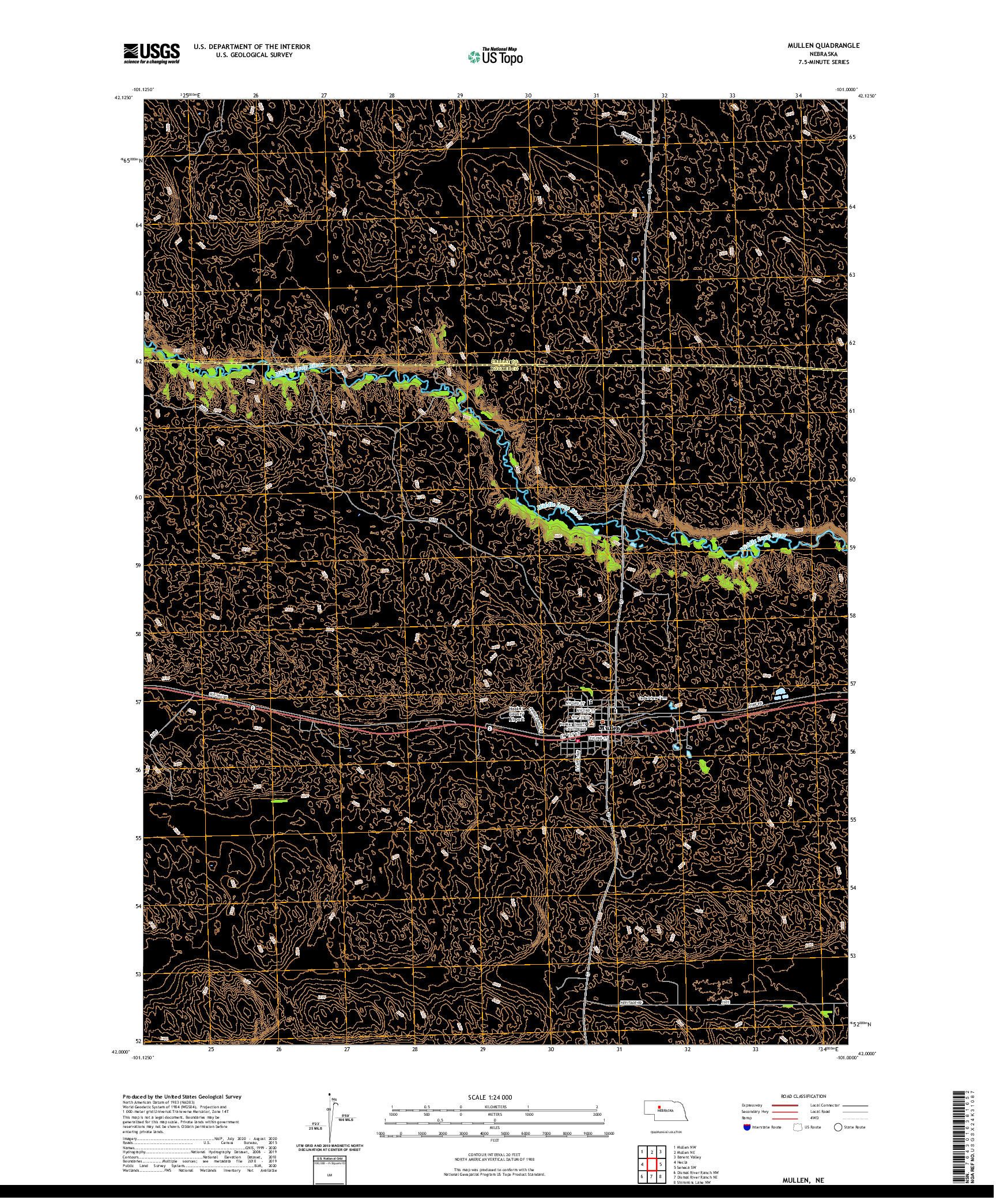 USGS US TOPO 7.5-MINUTE MAP FOR MULLEN, NE 2021
