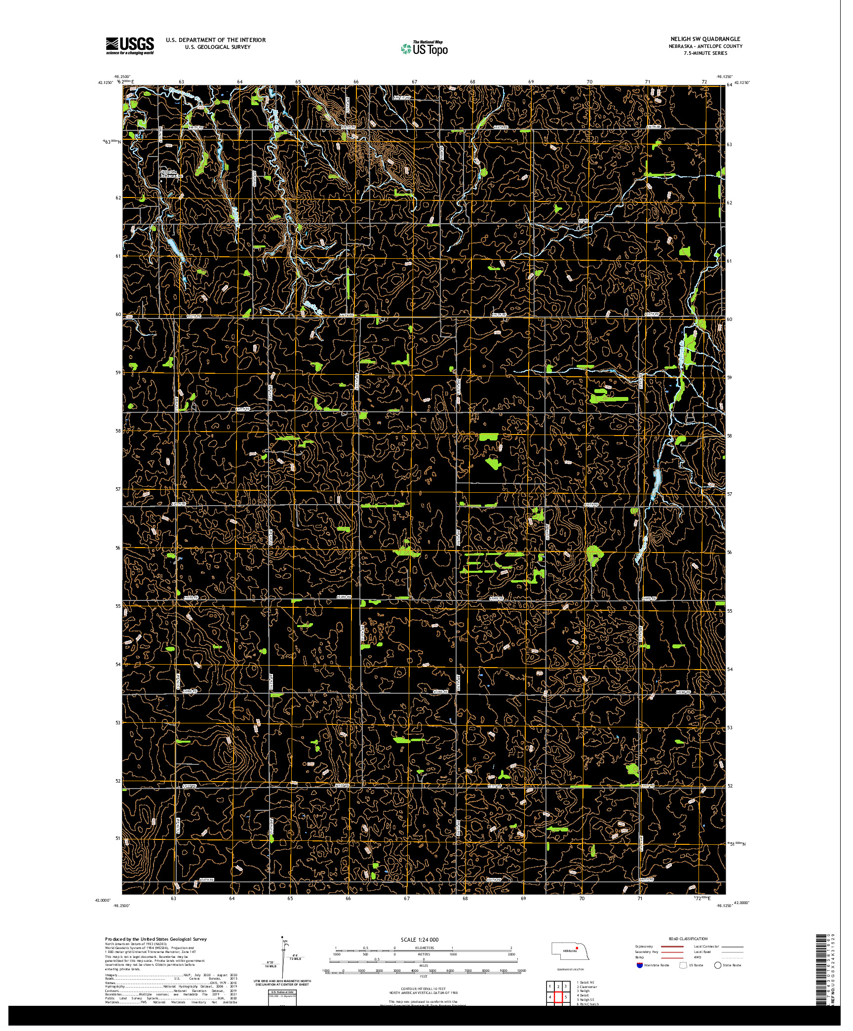 USGS US TOPO 7.5-MINUTE MAP FOR NELIGH SW, NE 2021