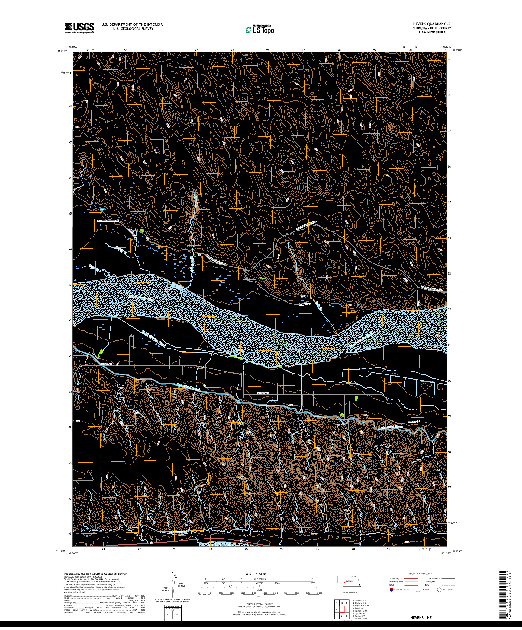 USGS US TOPO 7.5-MINUTE MAP FOR NEVENS, NE 2021