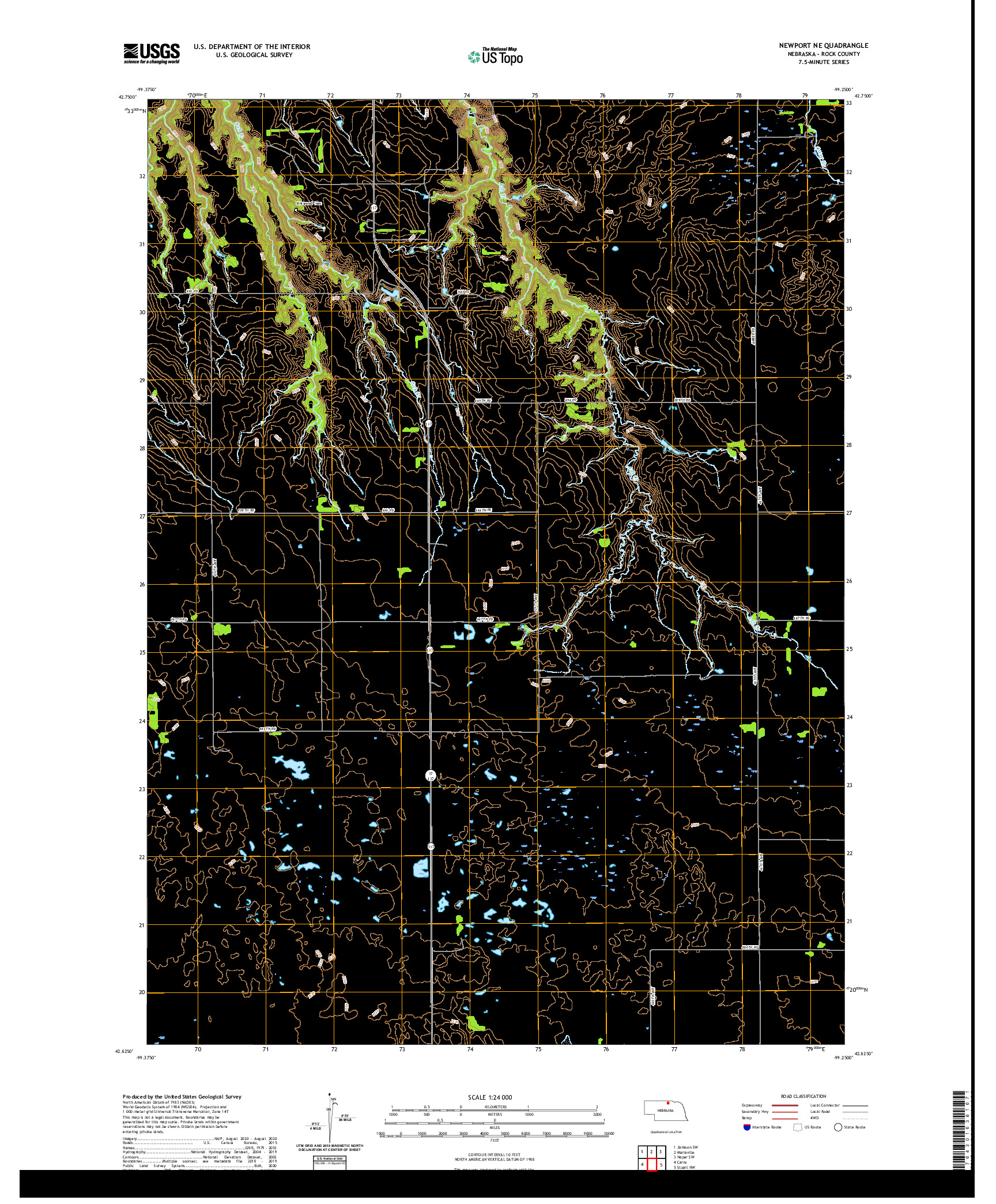 USGS US TOPO 7.5-MINUTE MAP FOR NEWPORT NE, NE 2021