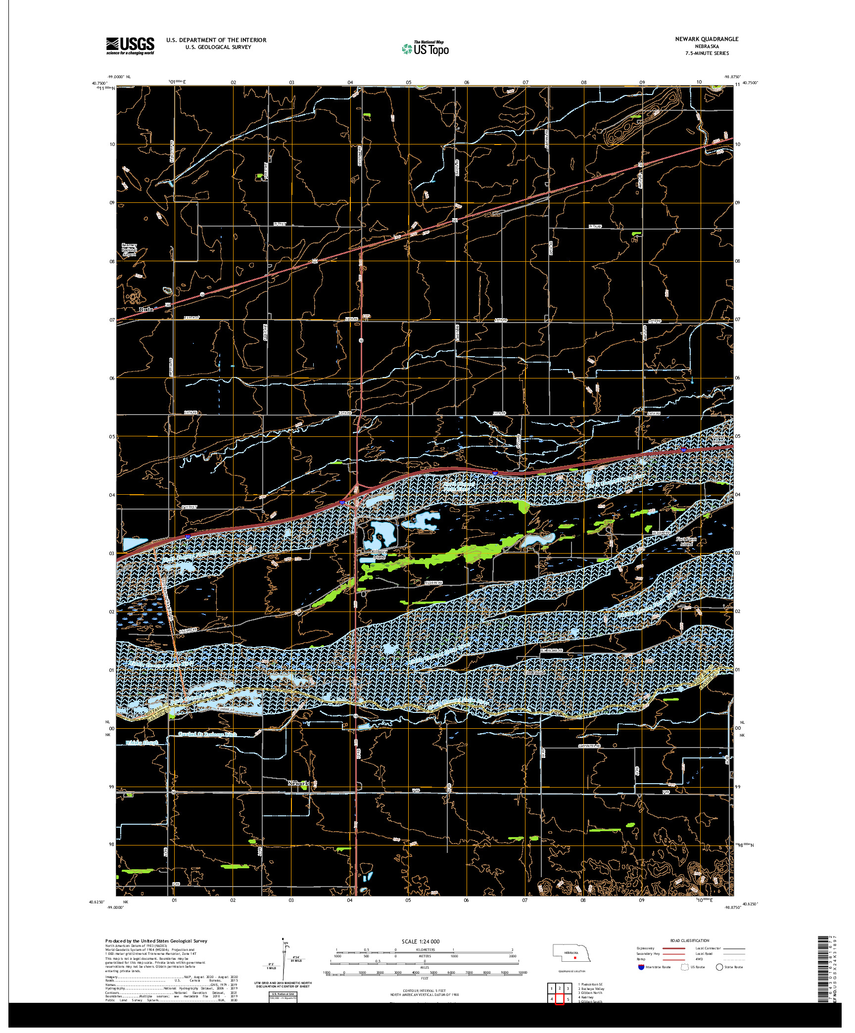 USGS US TOPO 7.5-MINUTE MAP FOR NEWARK, NE 2021