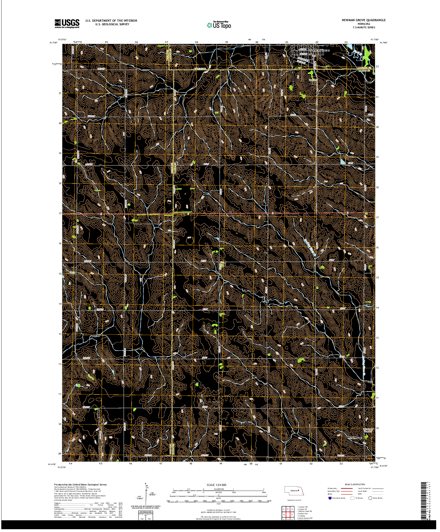 USGS US TOPO 7.5-MINUTE MAP FOR NEWMAN GROVE, NE 2021