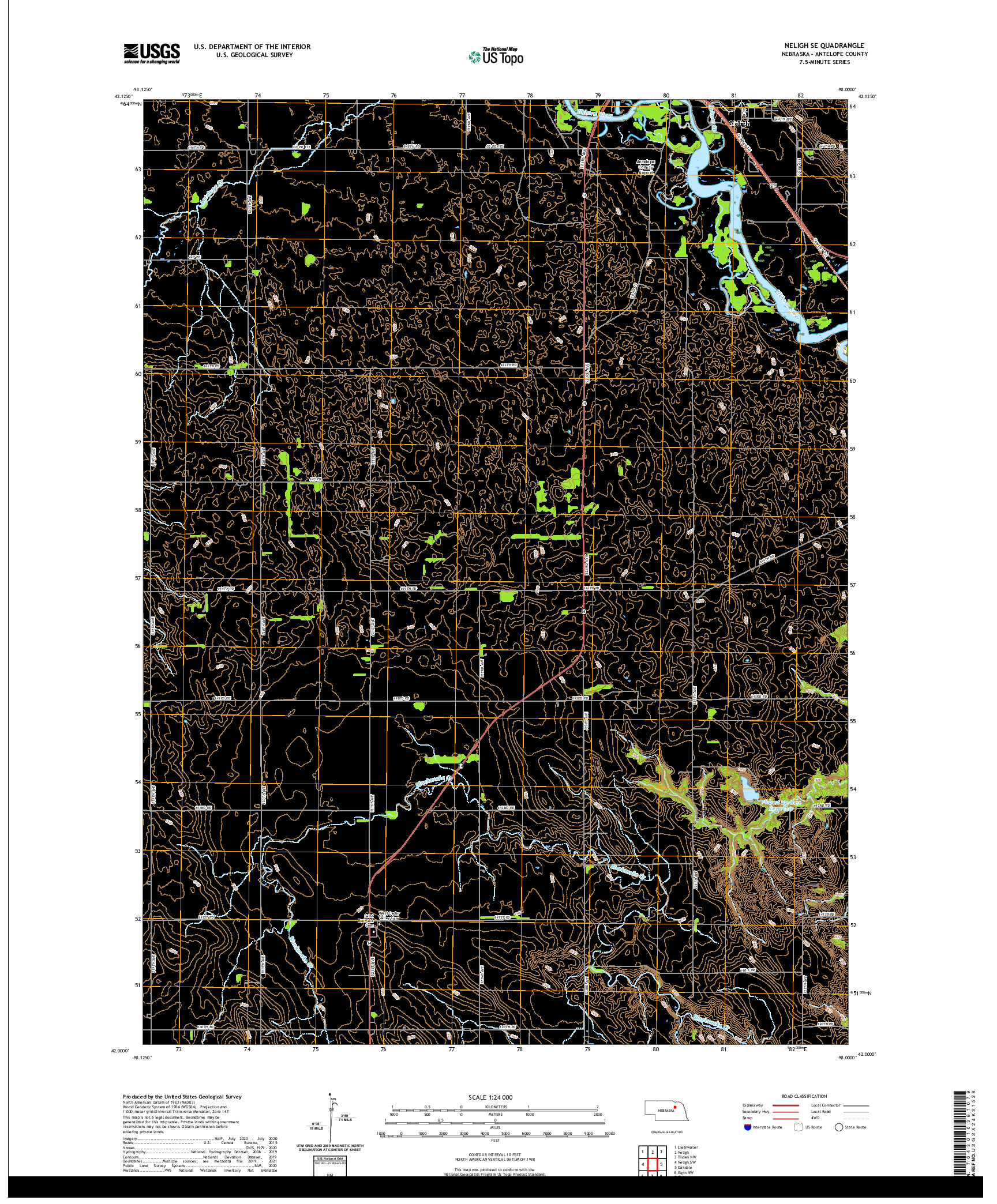 USGS US TOPO 7.5-MINUTE MAP FOR NELIGH SE, NE 2021