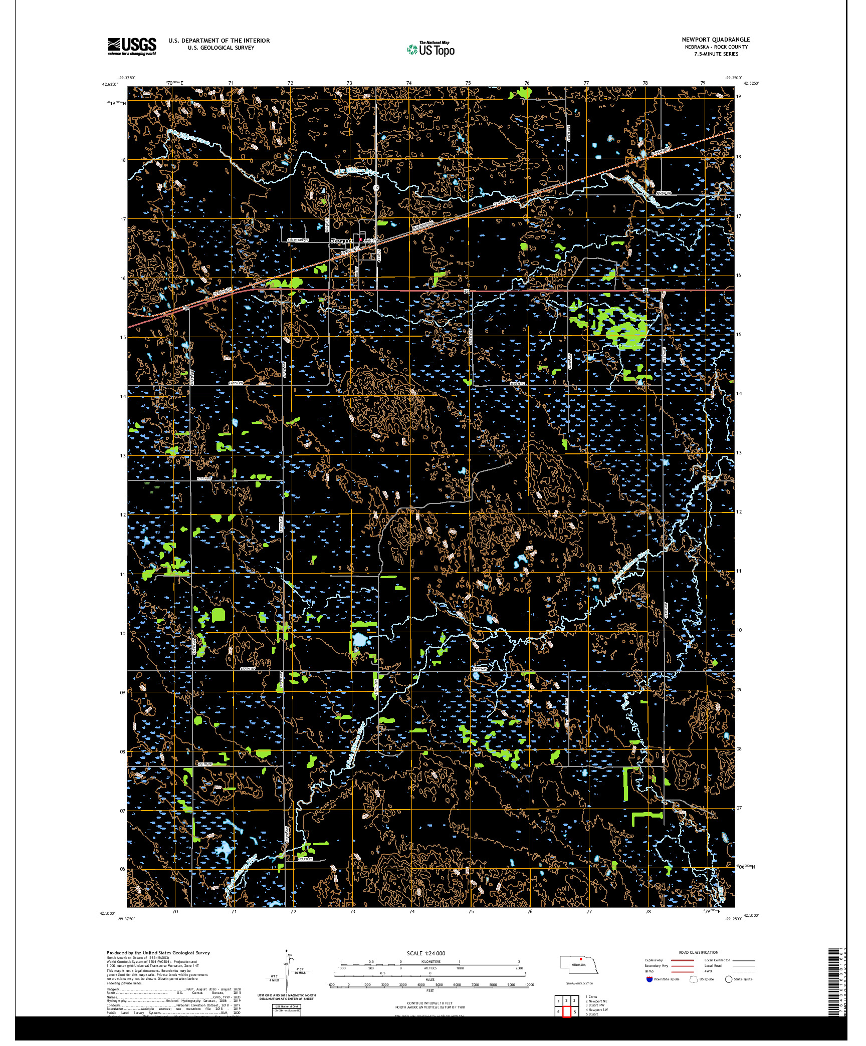 USGS US TOPO 7.5-MINUTE MAP FOR NEWPORT, NE 2021