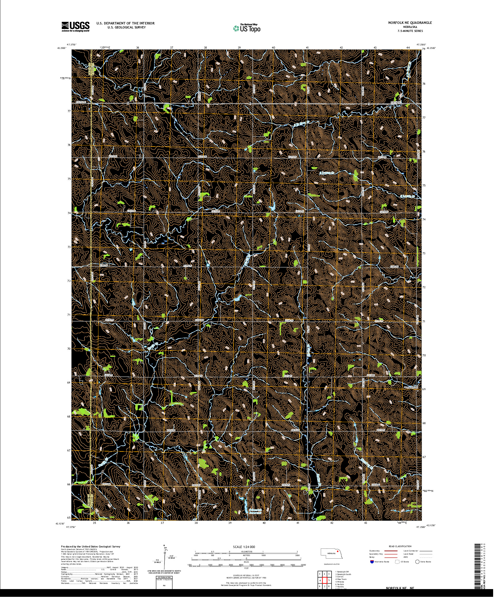 USGS US TOPO 7.5-MINUTE MAP FOR NORFOLK NE, NE 2021