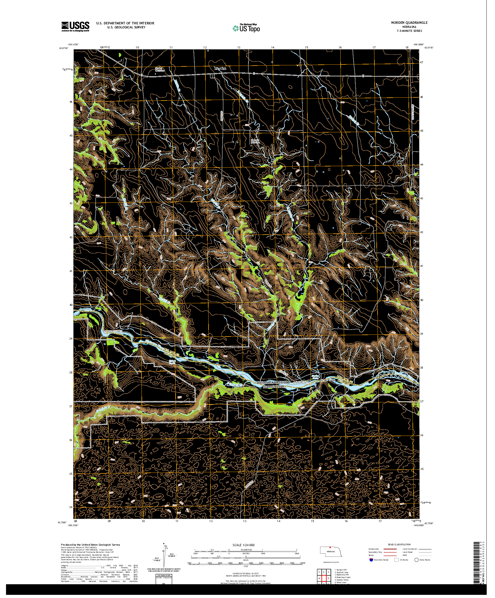 USGS US TOPO 7.5-MINUTE MAP FOR NORDEN, NE 2021
