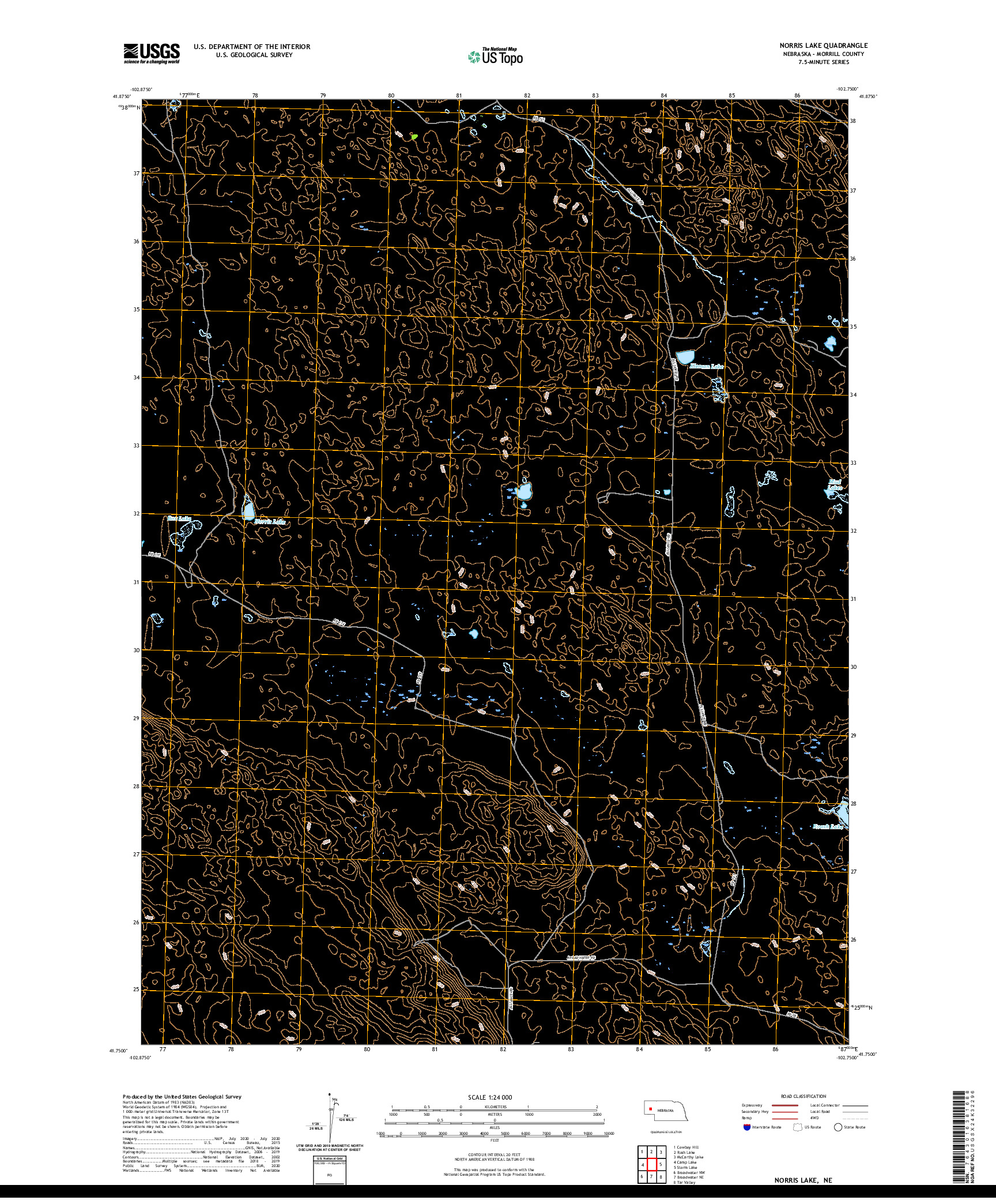 USGS US TOPO 7.5-MINUTE MAP FOR NORRIS LAKE, NE 2021