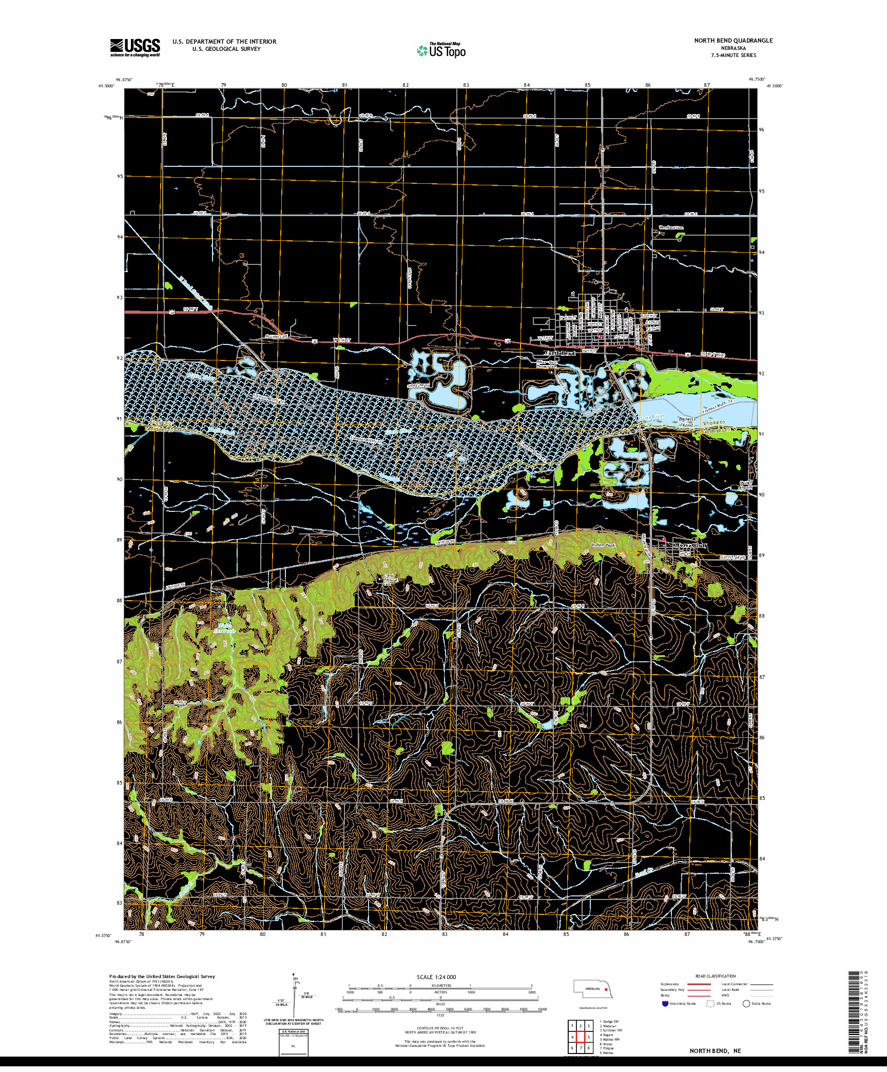 USGS US TOPO 7.5-MINUTE MAP FOR NORTH BEND, NE 2021