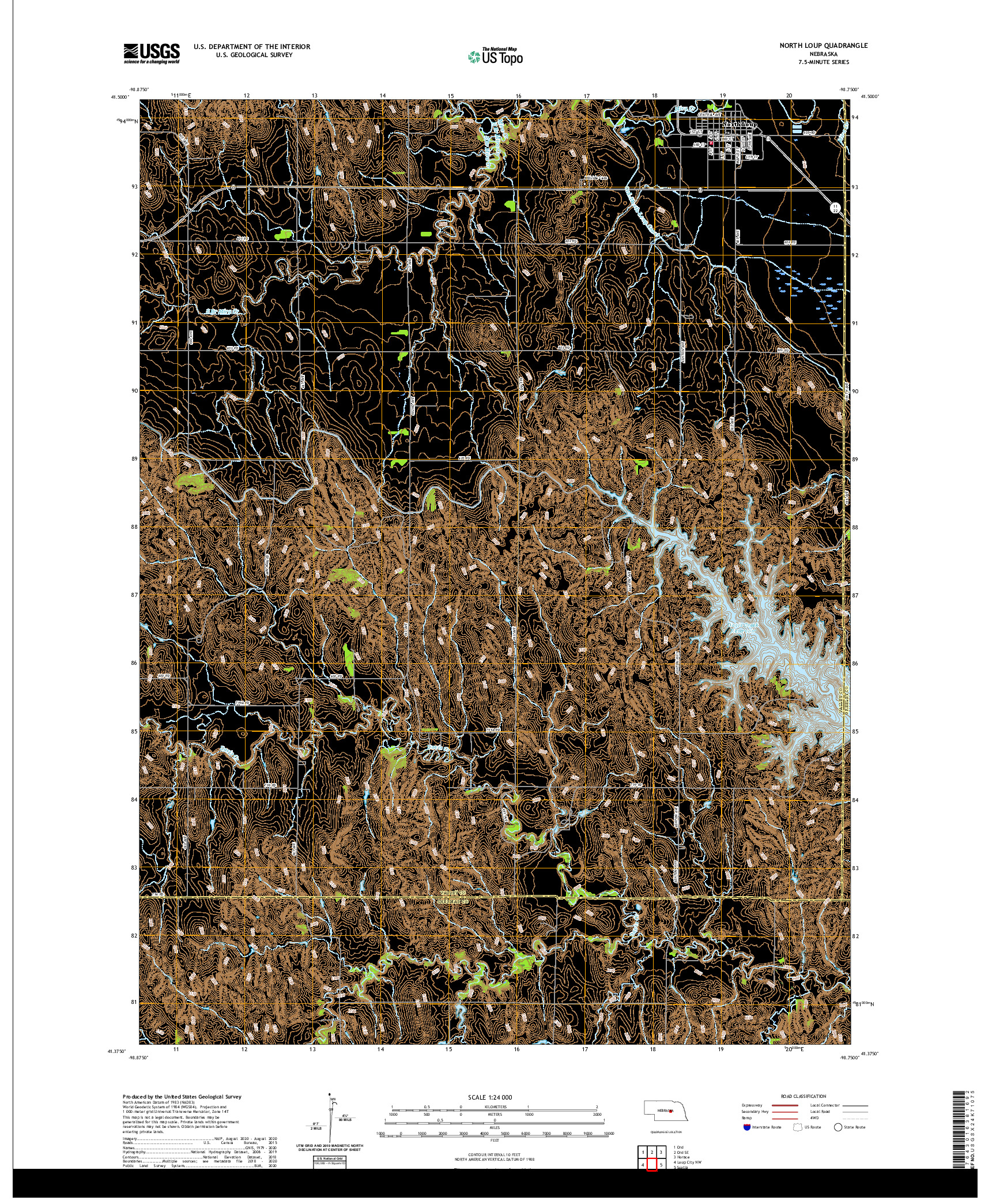 USGS US TOPO 7.5-MINUTE MAP FOR NORTH LOUP, NE 2021