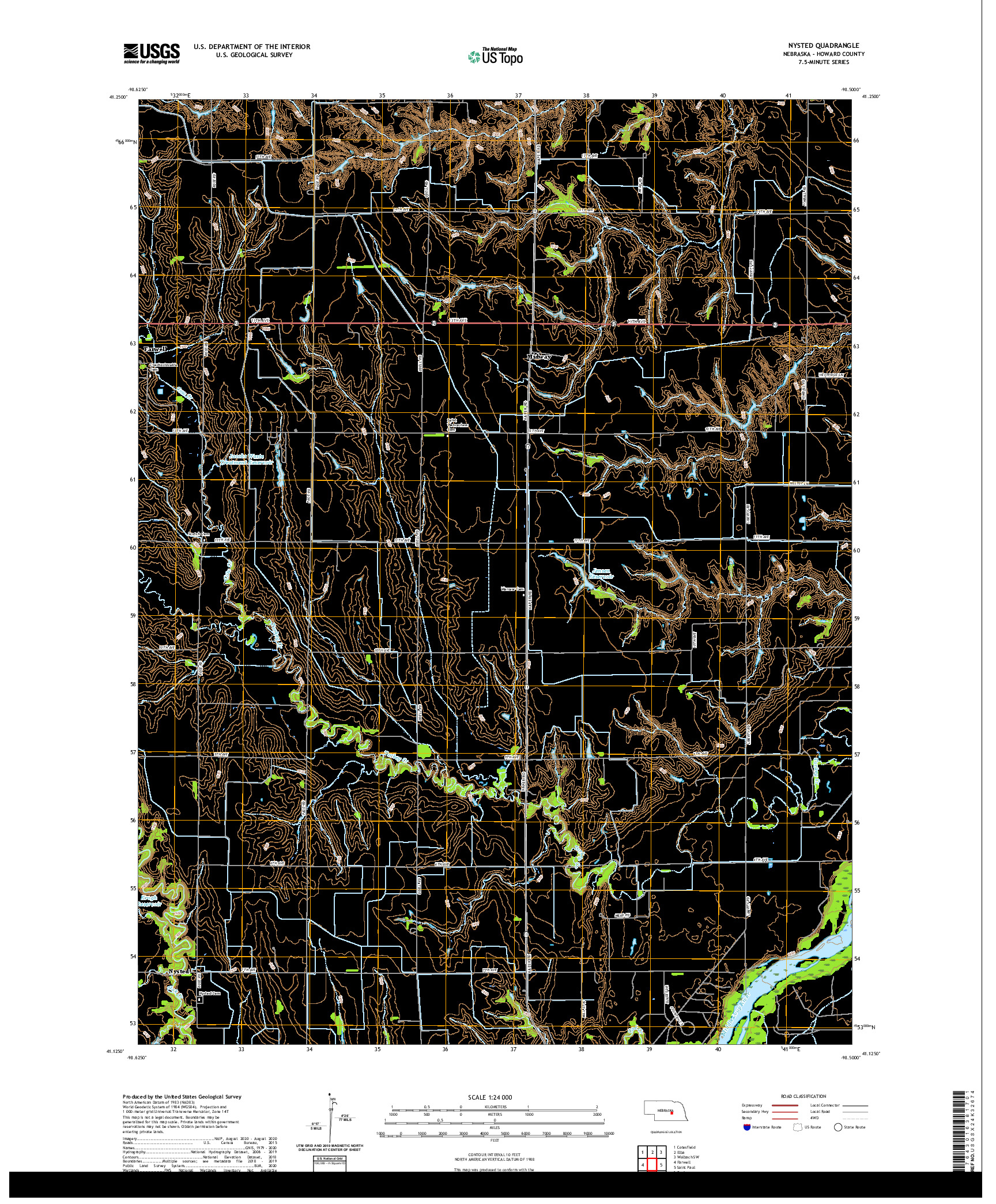 USGS US TOPO 7.5-MINUTE MAP FOR NYSTED, NE 2021