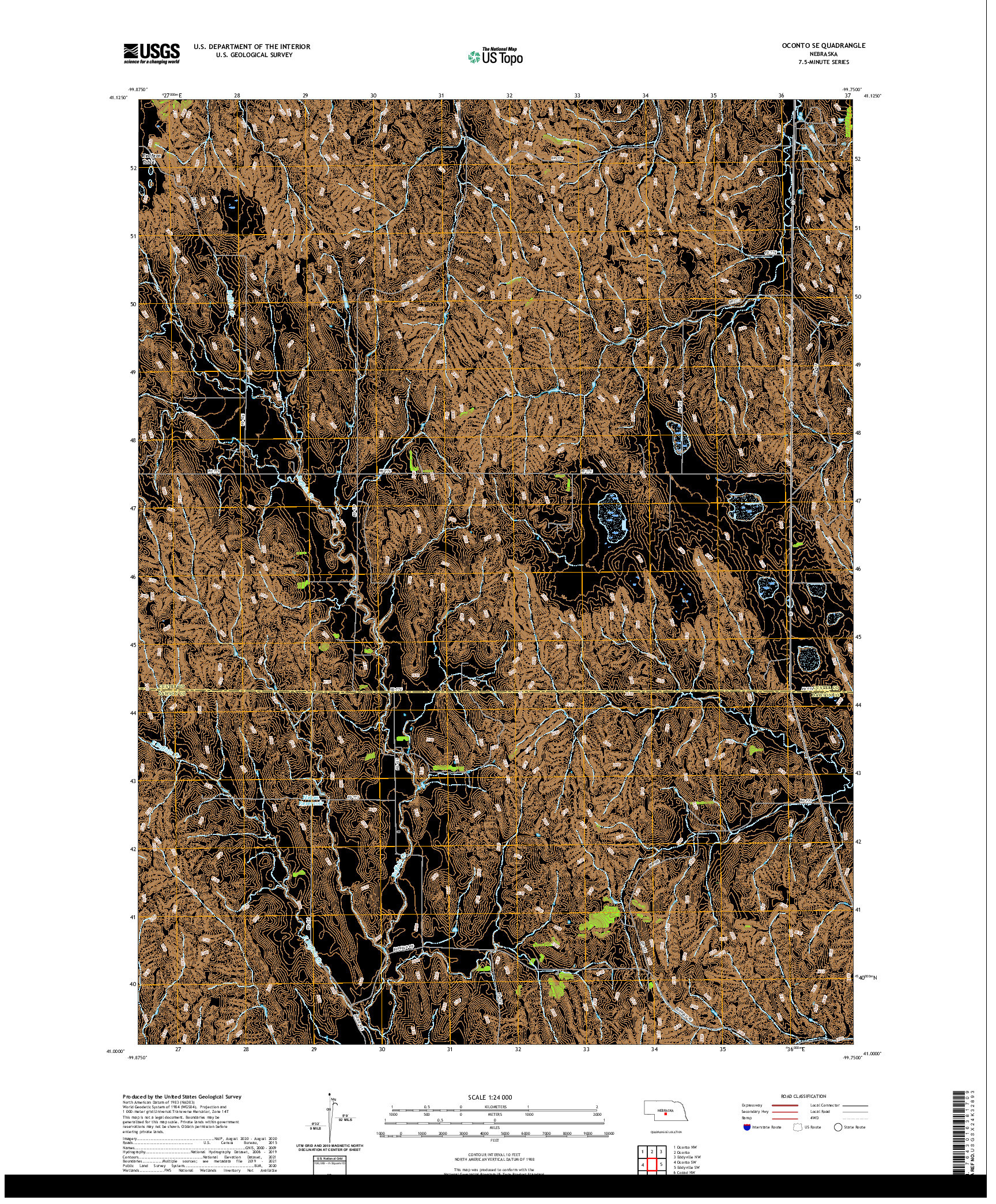 USGS US TOPO 7.5-MINUTE MAP FOR OCONTO SE, NE 2021