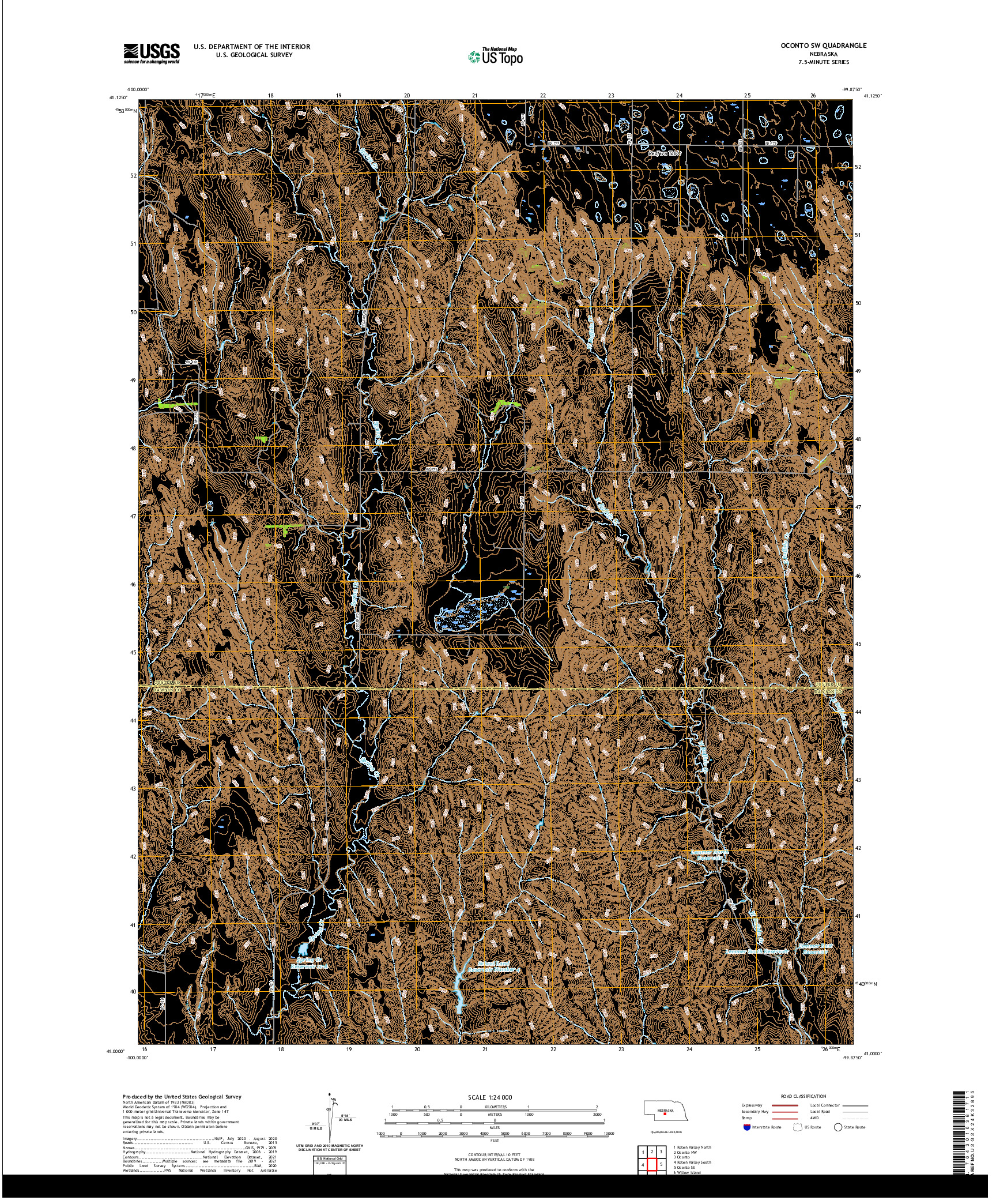 USGS US TOPO 7.5-MINUTE MAP FOR OCONTO SW, NE 2021