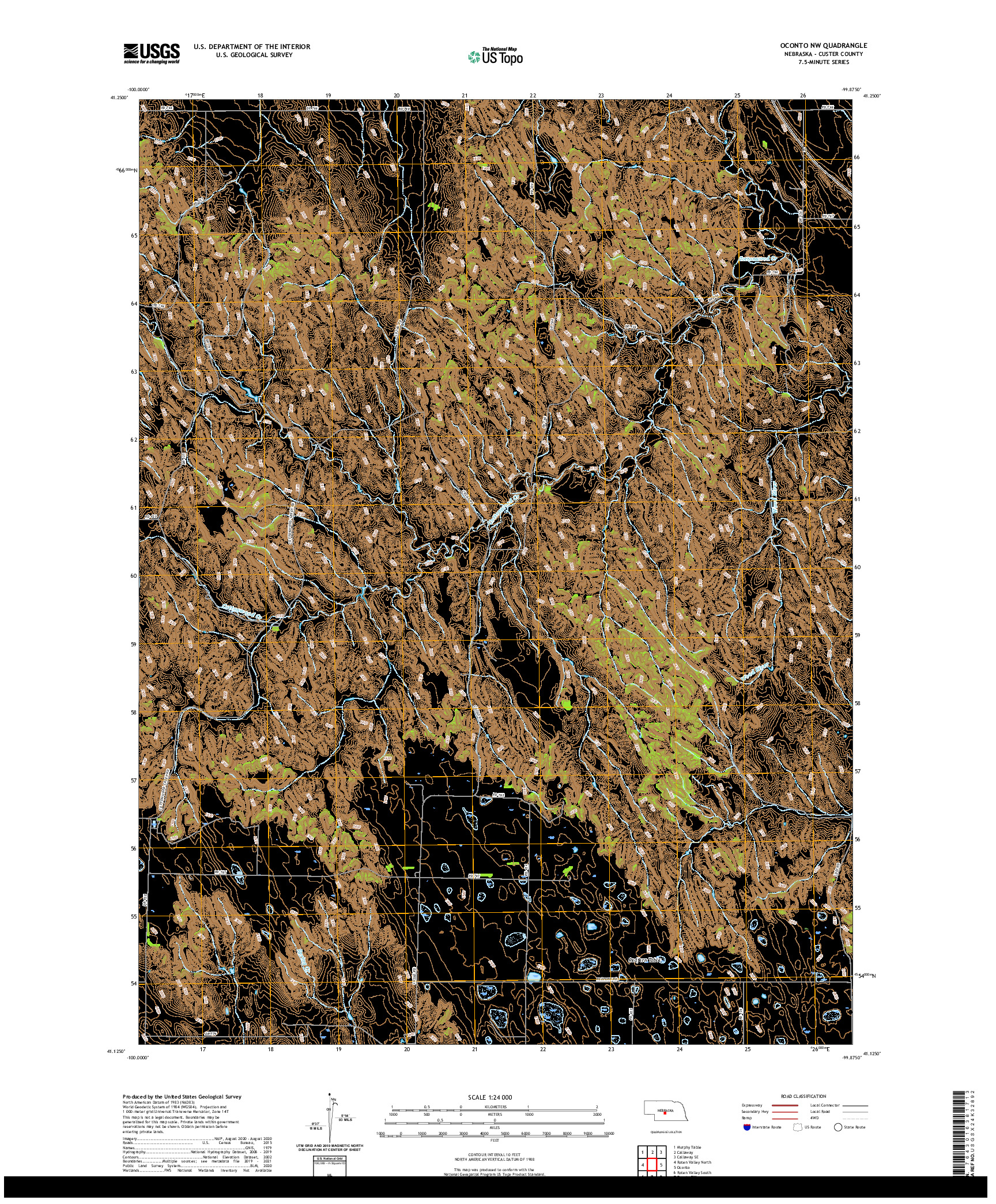 USGS US TOPO 7.5-MINUTE MAP FOR OCONTO NW, NE 2021