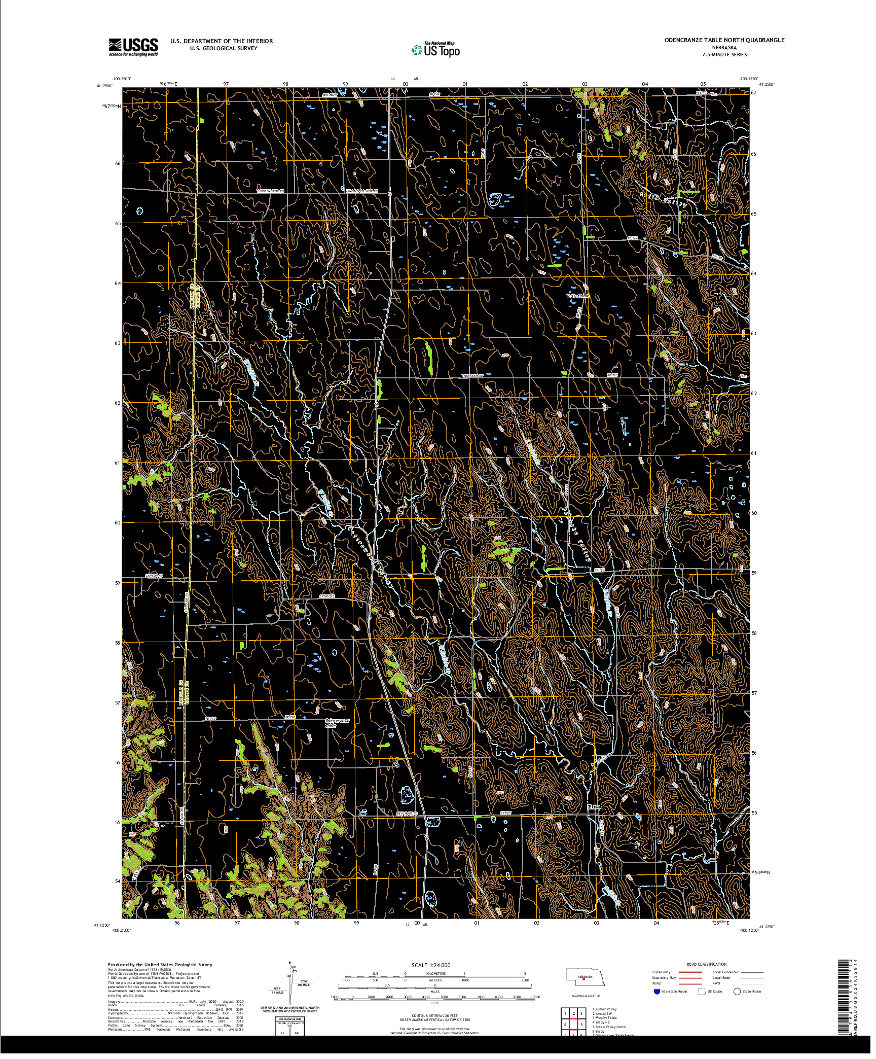 USGS US TOPO 7.5-MINUTE MAP FOR ODENCRANZE TABLE NORTH, NE 2021