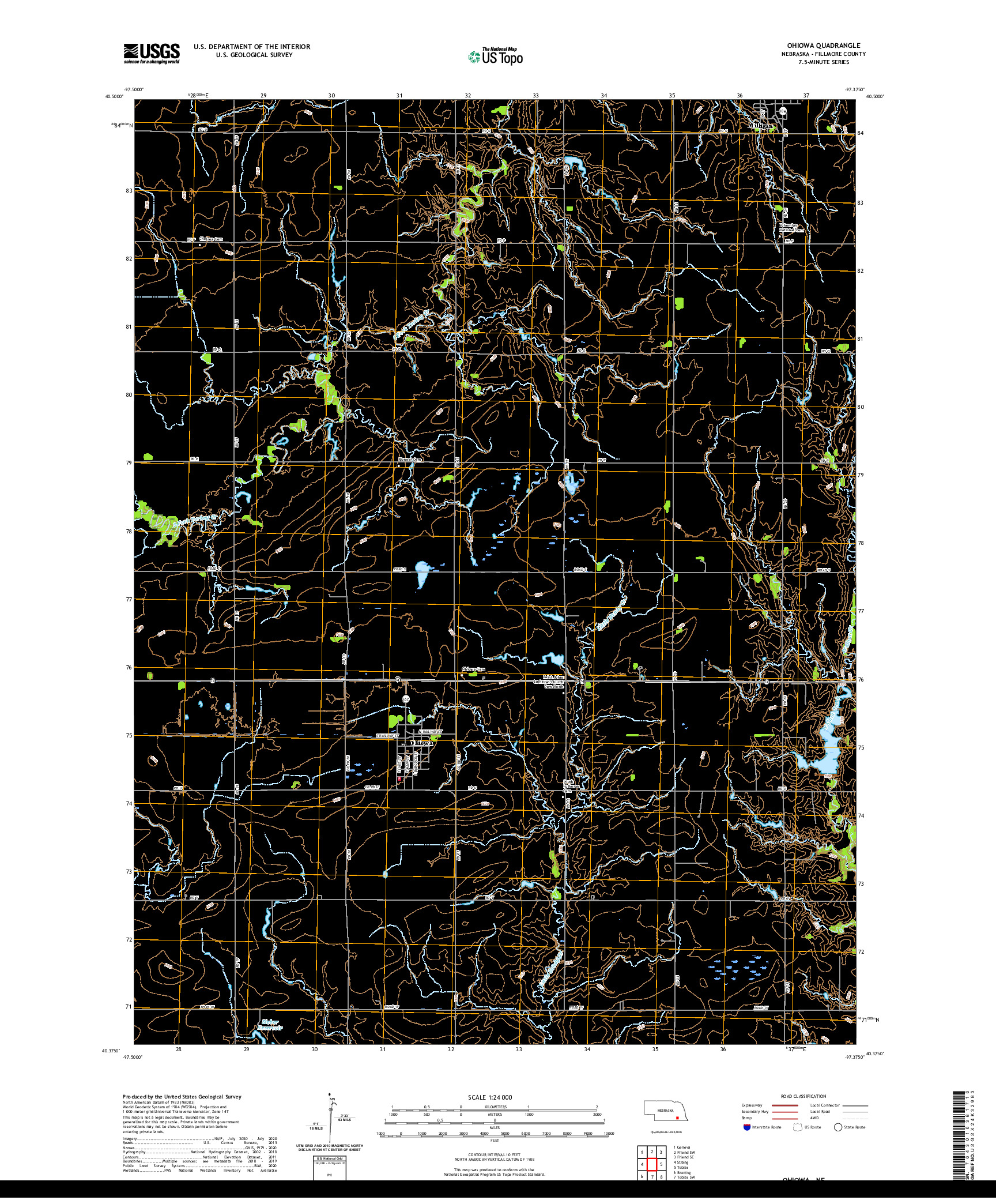 USGS US TOPO 7.5-MINUTE MAP FOR OHIOWA, NE 2021