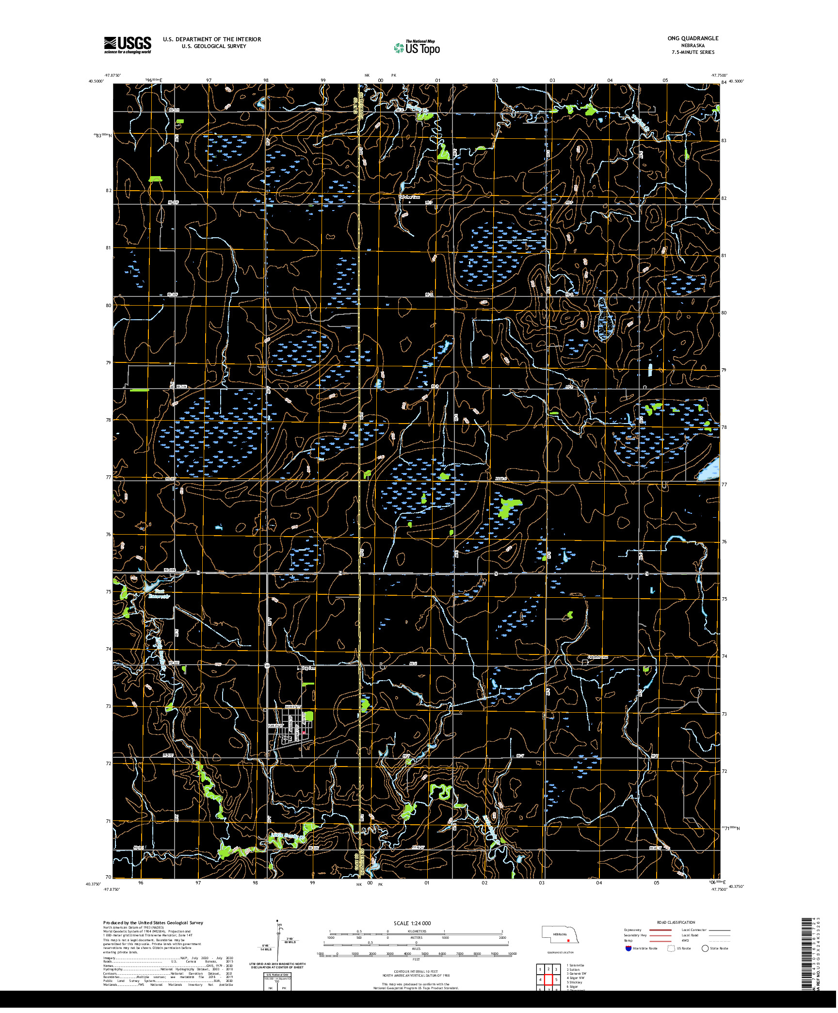 USGS US TOPO 7.5-MINUTE MAP FOR ONG, NE 2021