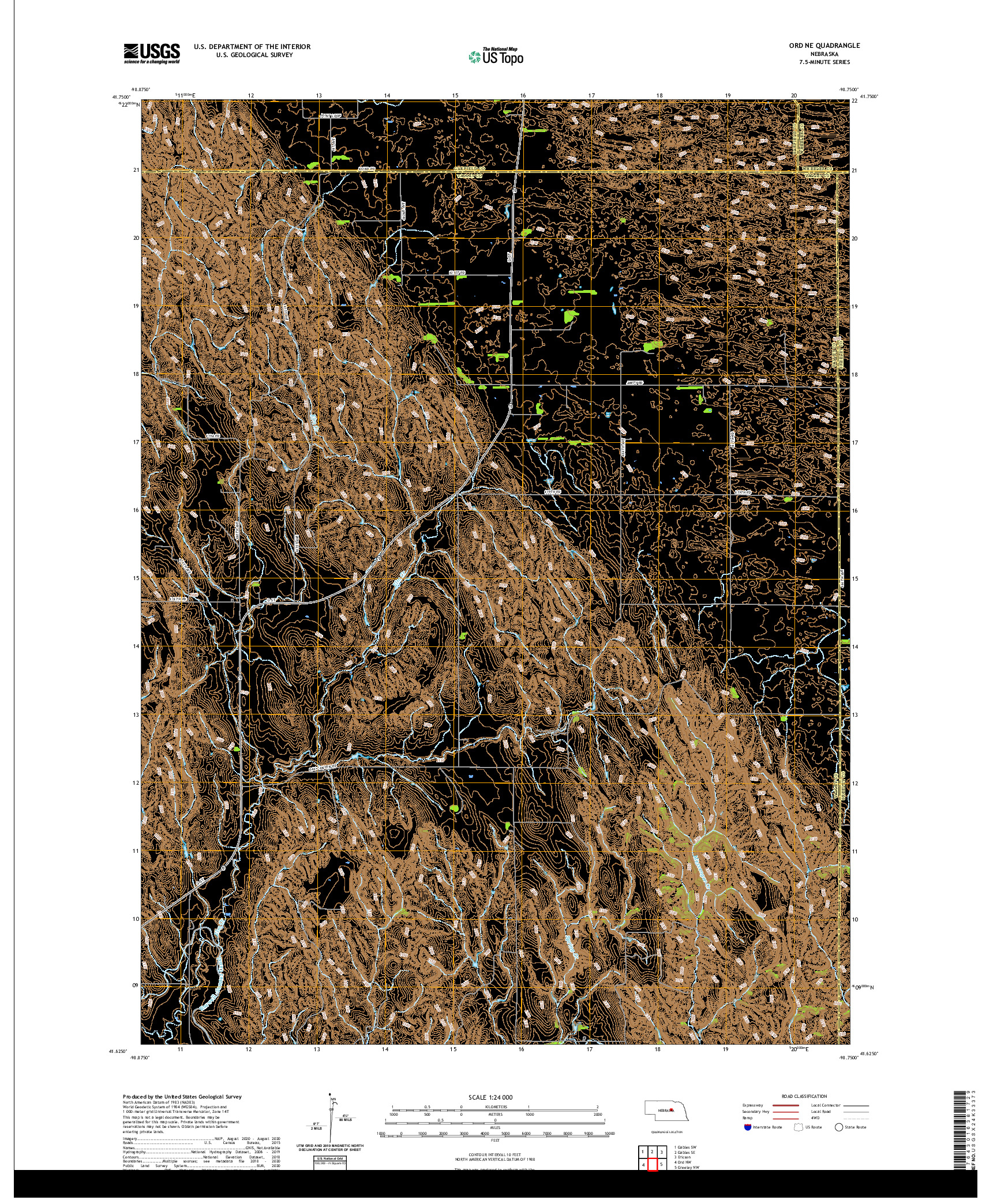 USGS US TOPO 7.5-MINUTE MAP FOR ORD NE, NE 2021