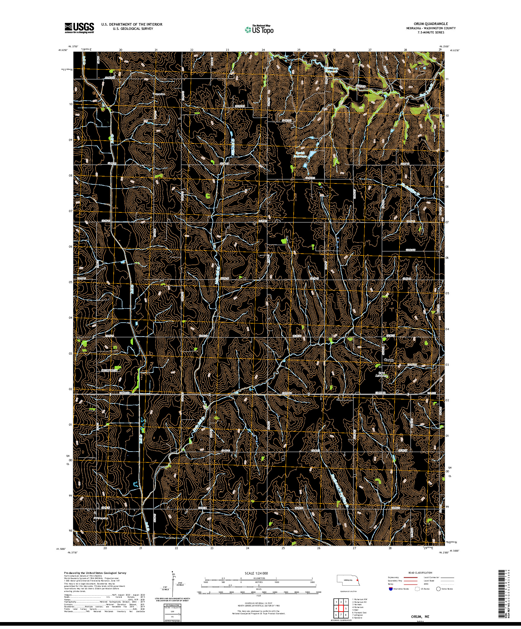 USGS US TOPO 7.5-MINUTE MAP FOR ORUM, NE 2021