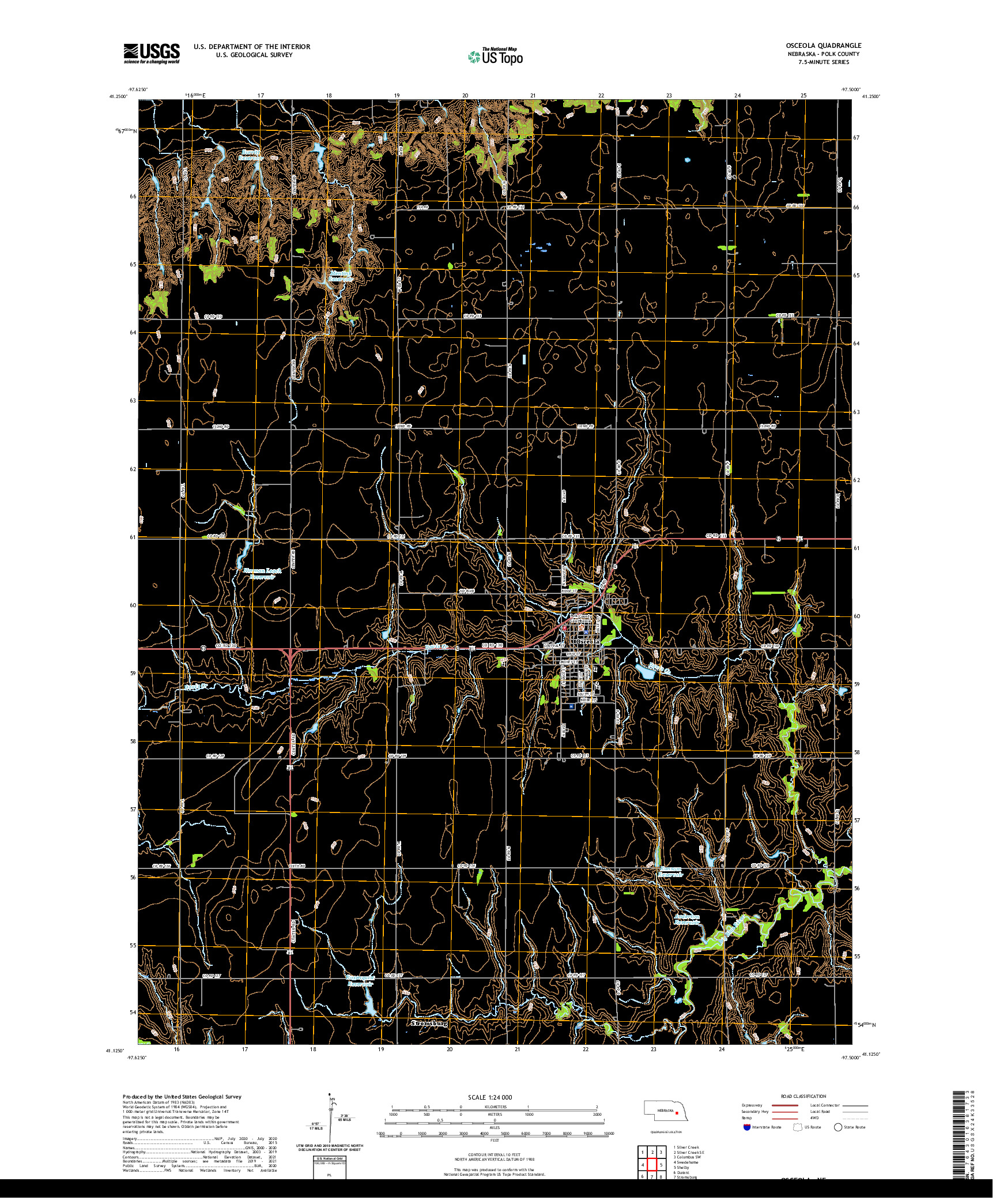 USGS US TOPO 7.5-MINUTE MAP FOR OSCEOLA, NE 2021