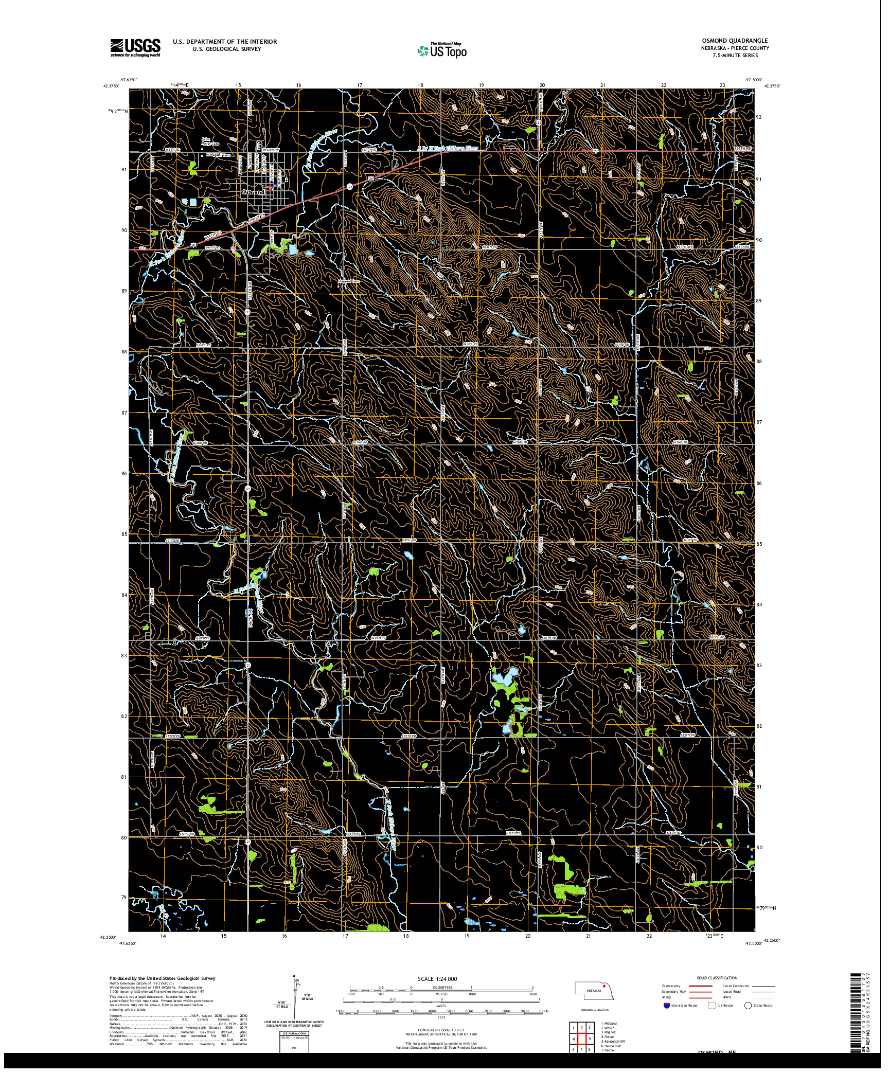 USGS US TOPO 7.5-MINUTE MAP FOR OSMOND, NE 2021