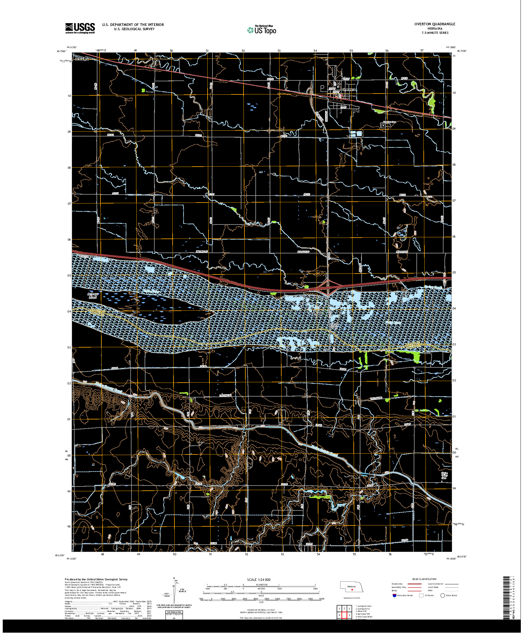 USGS US TOPO 7.5-MINUTE MAP FOR OVERTON, NE 2021