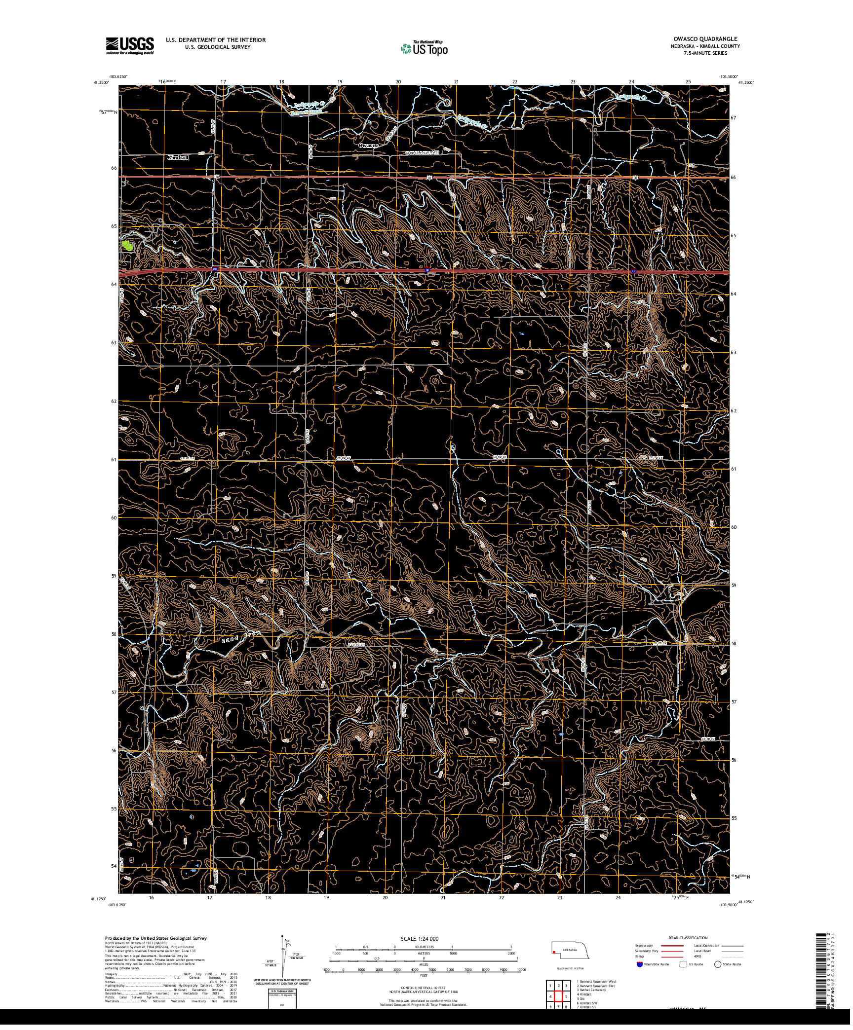 USGS US TOPO 7.5-MINUTE MAP FOR OWASCO, NE 2021