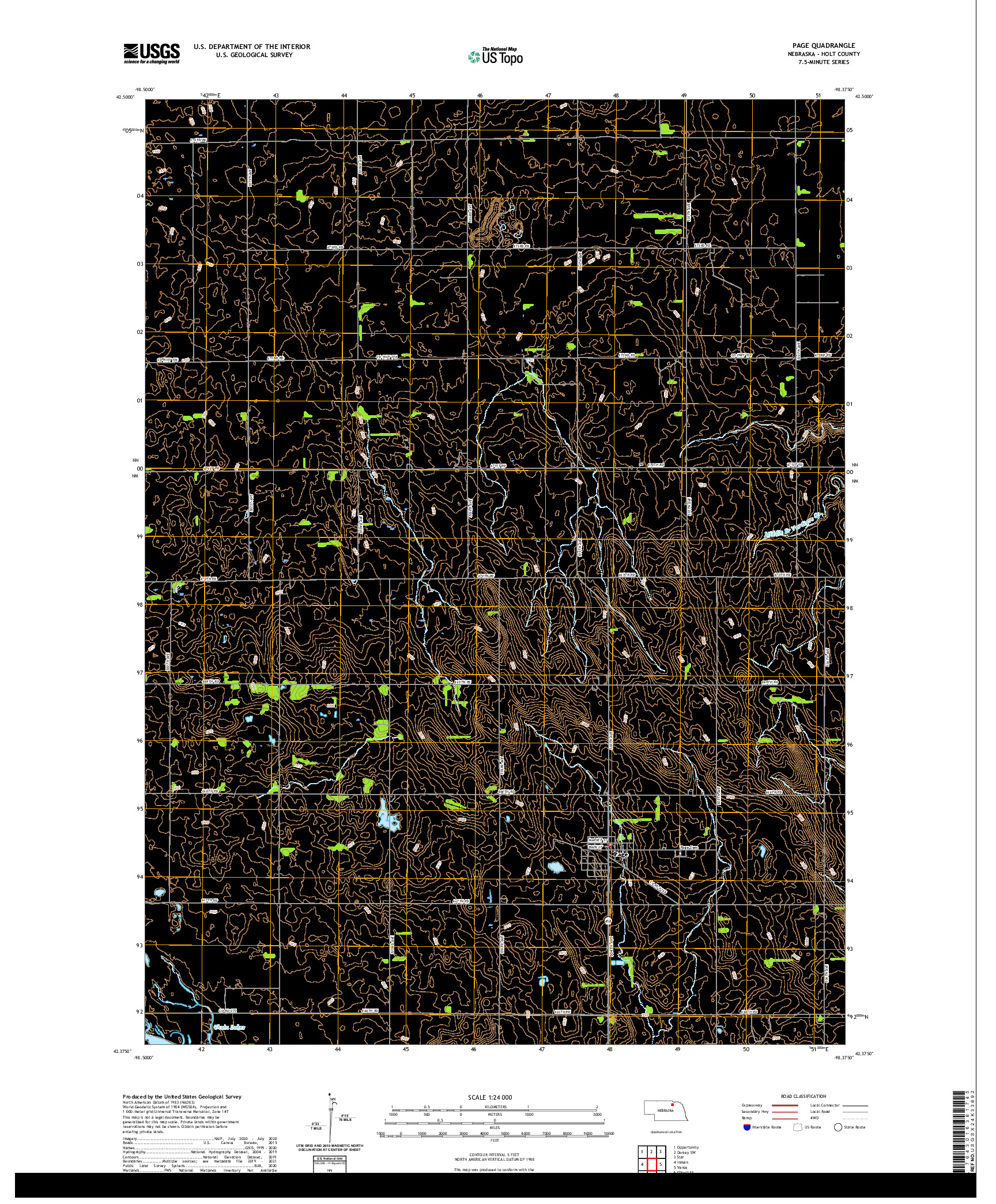 USGS US TOPO 7.5-MINUTE MAP FOR PAGE, NE 2021