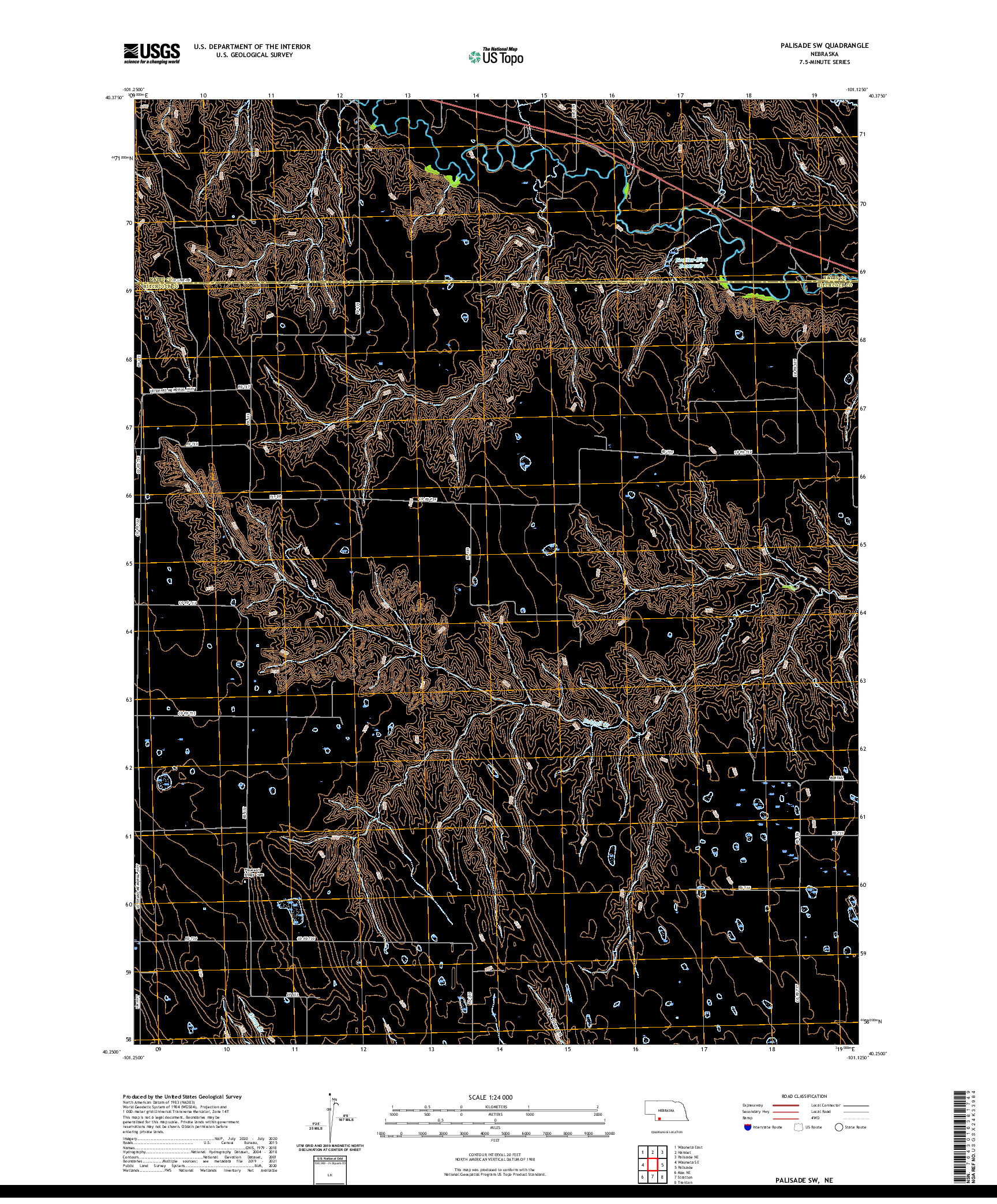 USGS US TOPO 7.5-MINUTE MAP FOR PALISADE SW, NE 2021