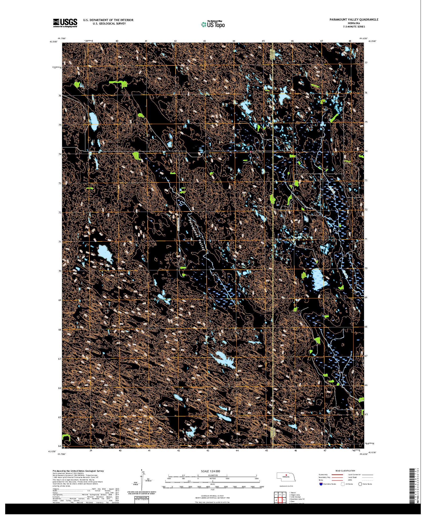 USGS US TOPO 7.5-MINUTE MAP FOR PARAMOUNT VALLEY, NE 2021