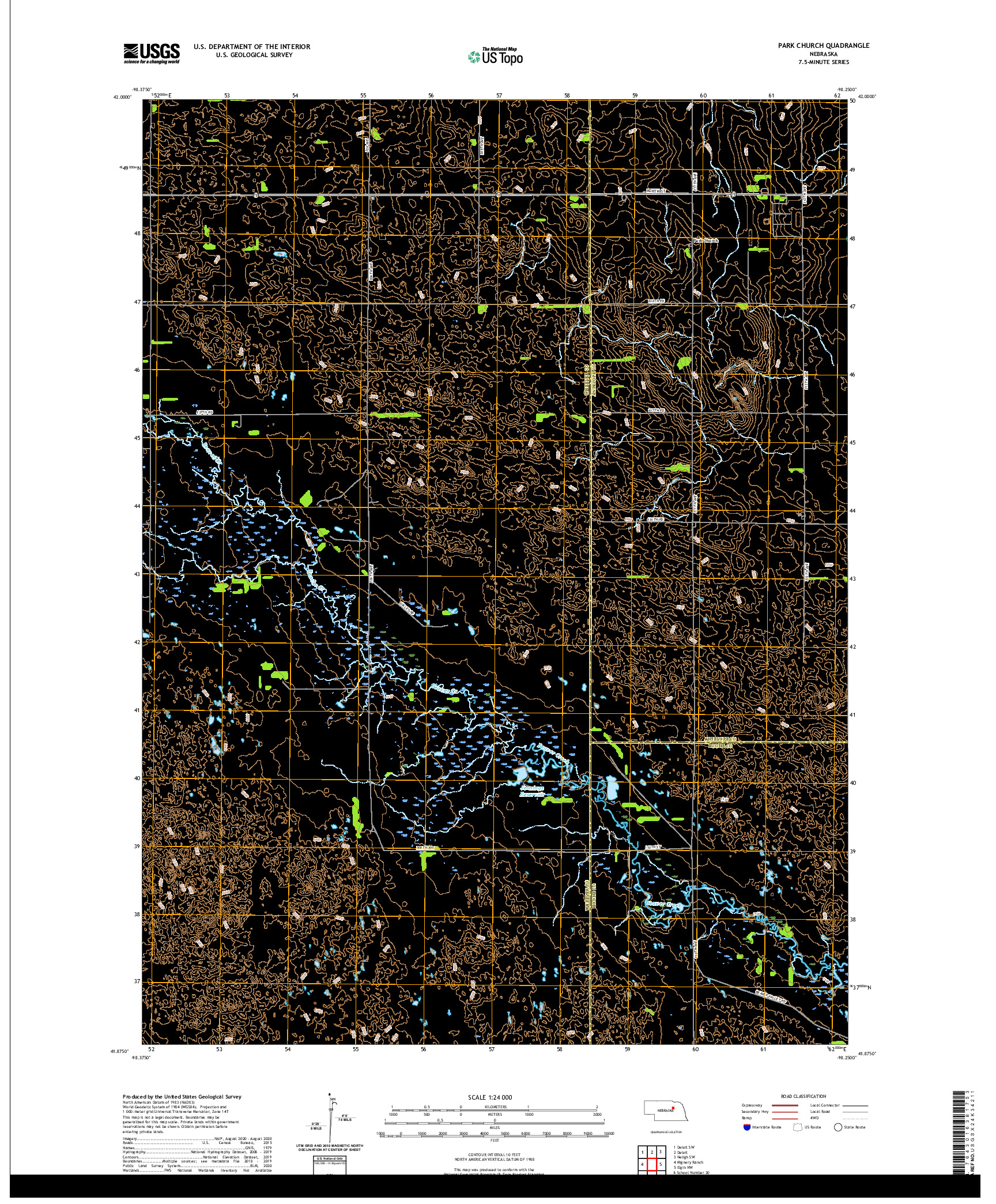 USGS US TOPO 7.5-MINUTE MAP FOR PARK CHURCH, NE 2021