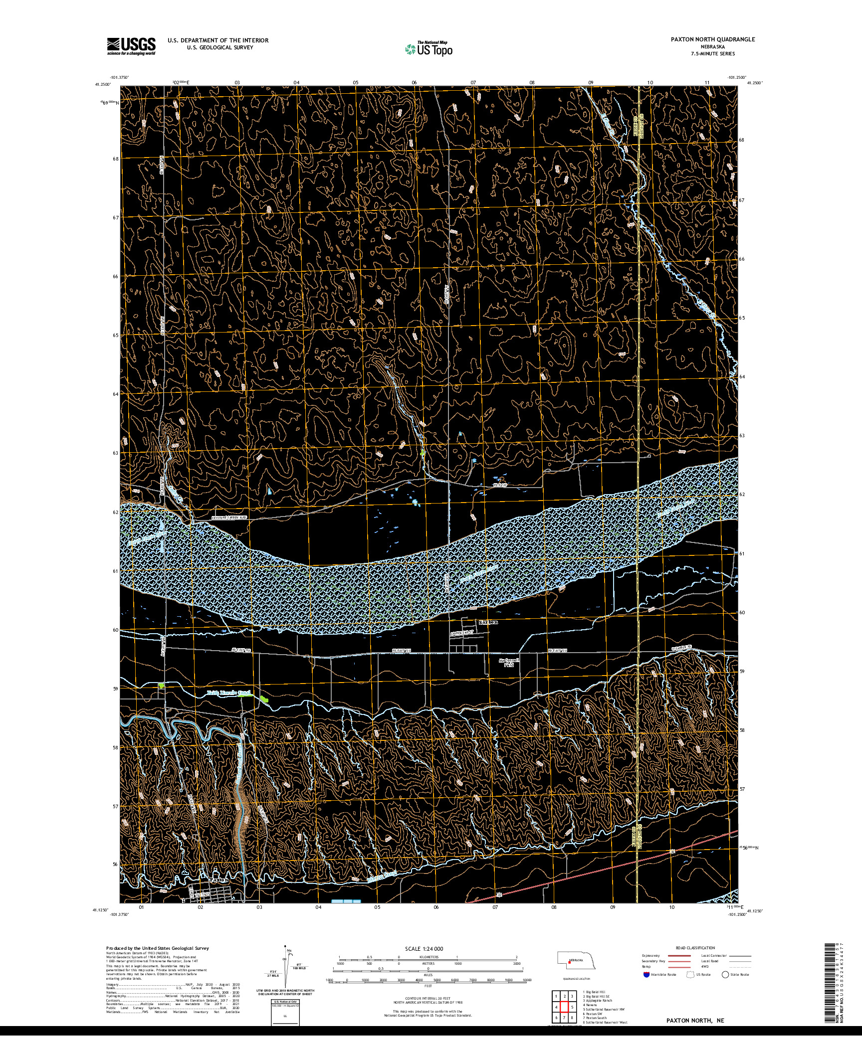 USGS US TOPO 7.5-MINUTE MAP FOR PAXTON NORTH, NE 2021