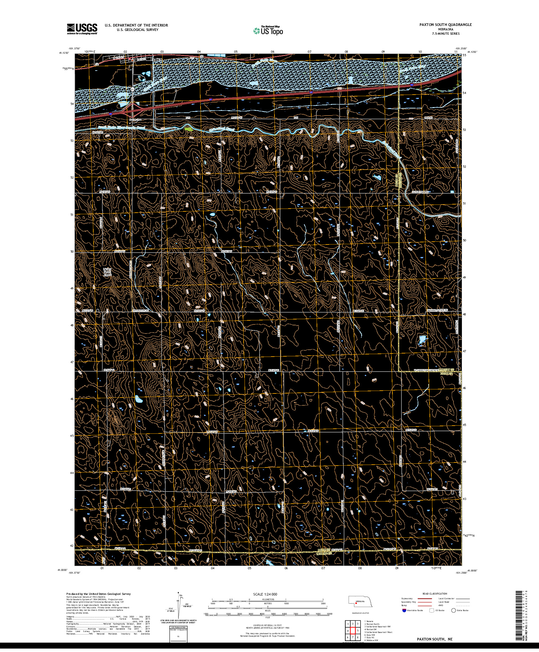 USGS US TOPO 7.5-MINUTE MAP FOR PAXTON SOUTH, NE 2021