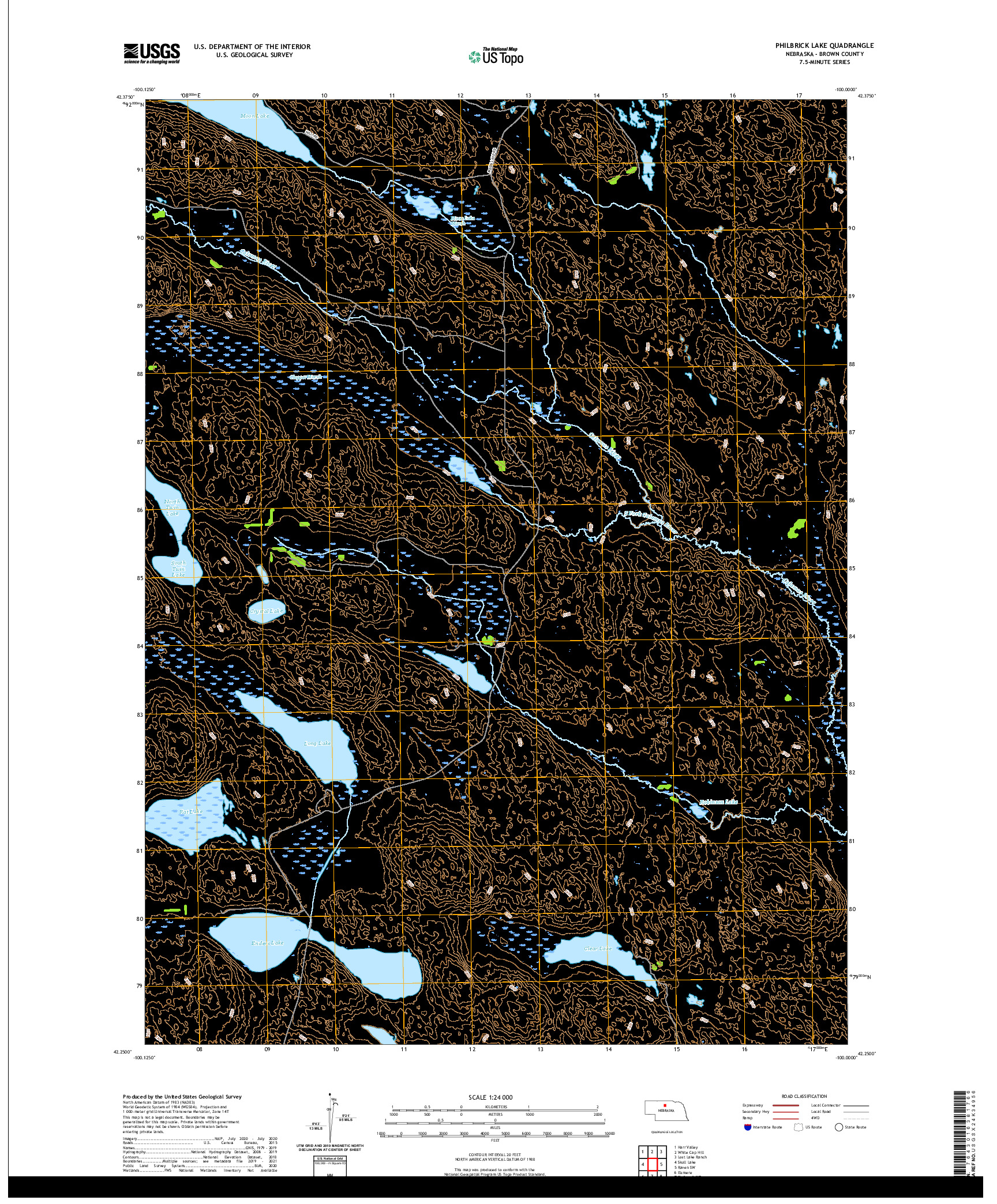 USGS US TOPO 7.5-MINUTE MAP FOR PHILBRICK LAKE, NE 2021