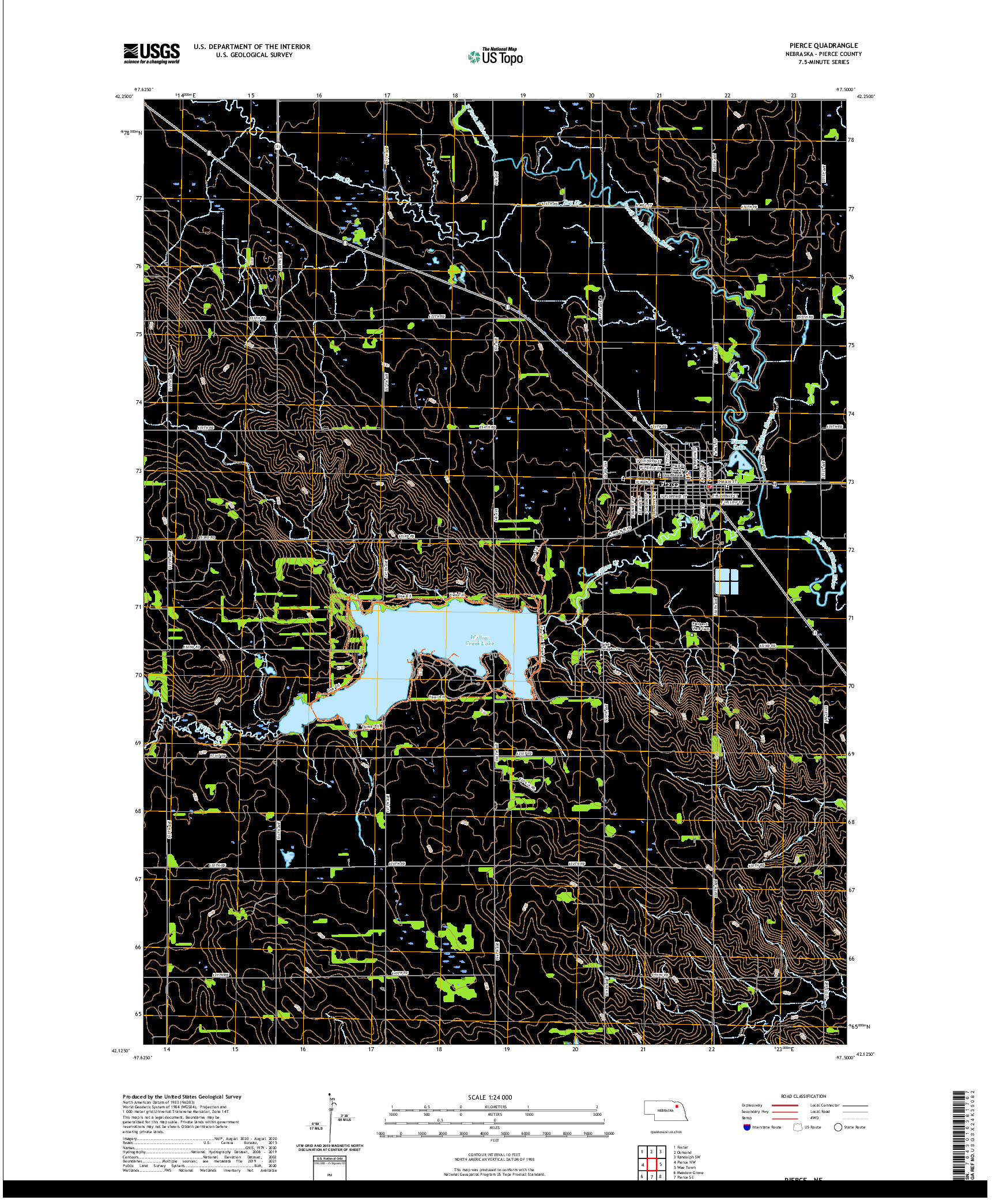 USGS US TOPO 7.5-MINUTE MAP FOR PIERCE, NE 2021