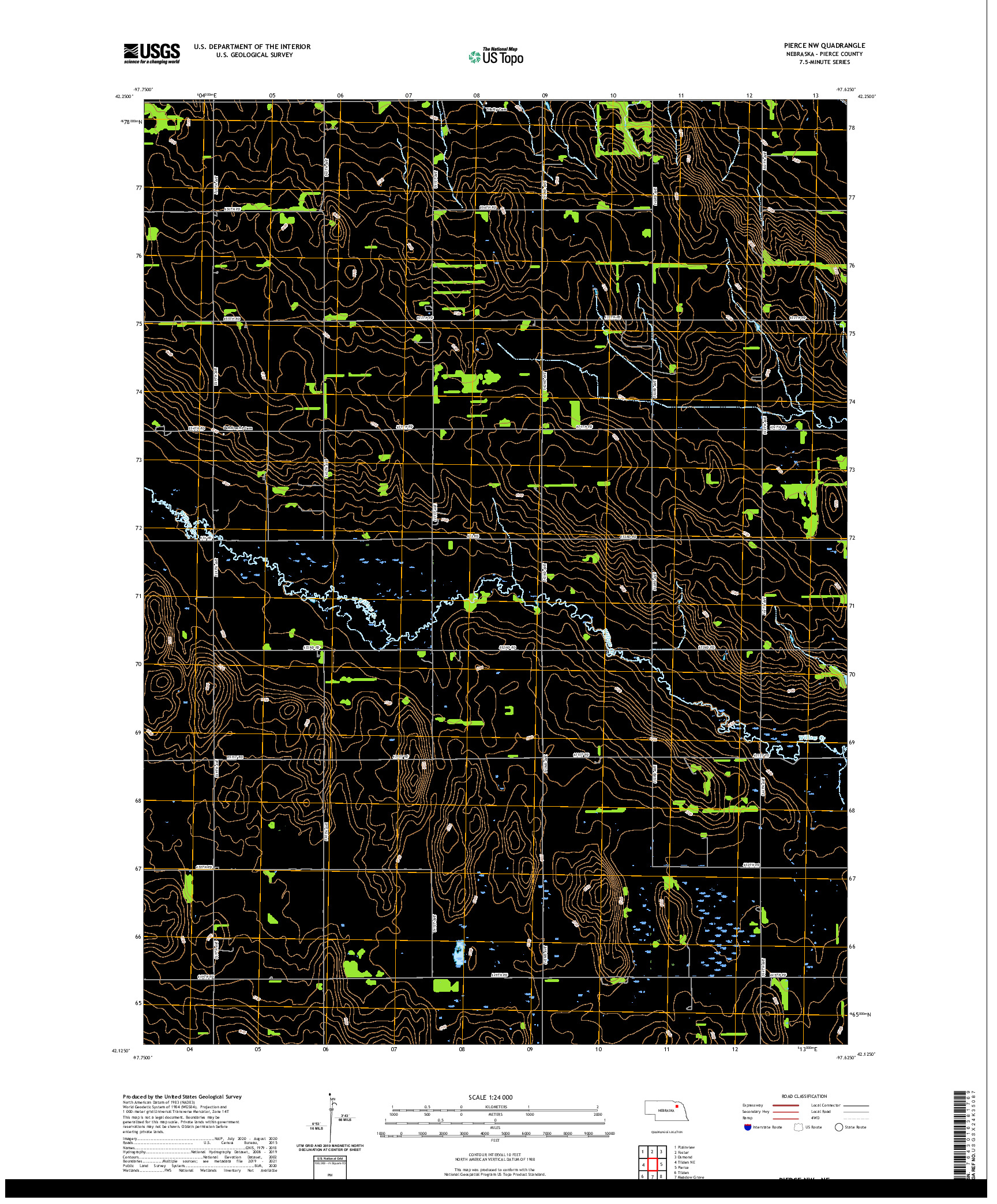 USGS US TOPO 7.5-MINUTE MAP FOR PIERCE NW, NE 2021