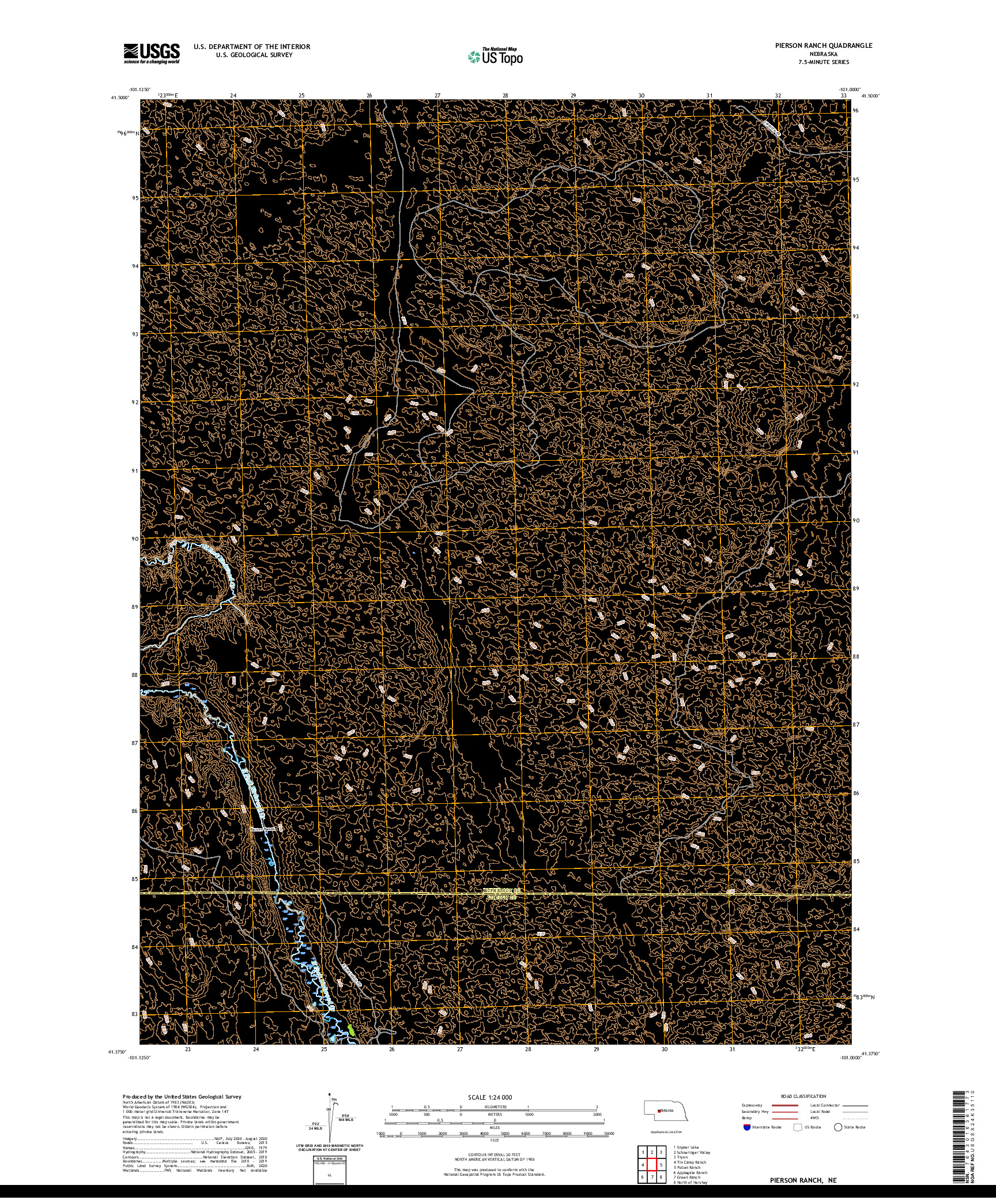 USGS US TOPO 7.5-MINUTE MAP FOR PIERSON RANCH, NE 2021