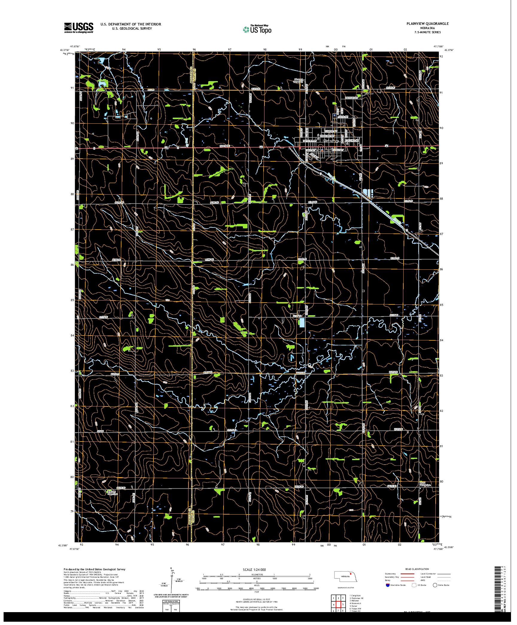USGS US TOPO 7.5-MINUTE MAP FOR PLAINVIEW, NE 2021