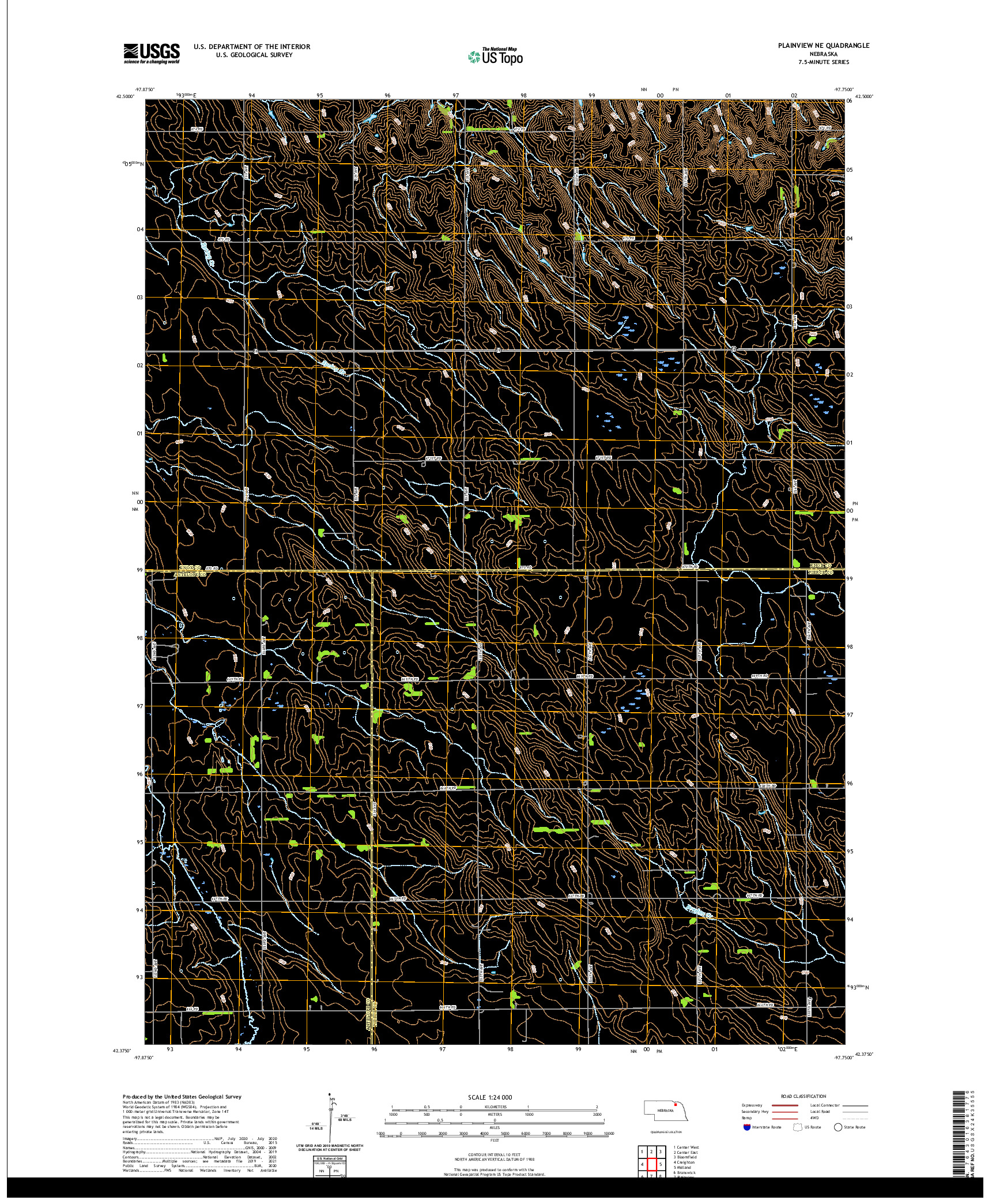 USGS US TOPO 7.5-MINUTE MAP FOR PLAINVIEW NE, NE 2021