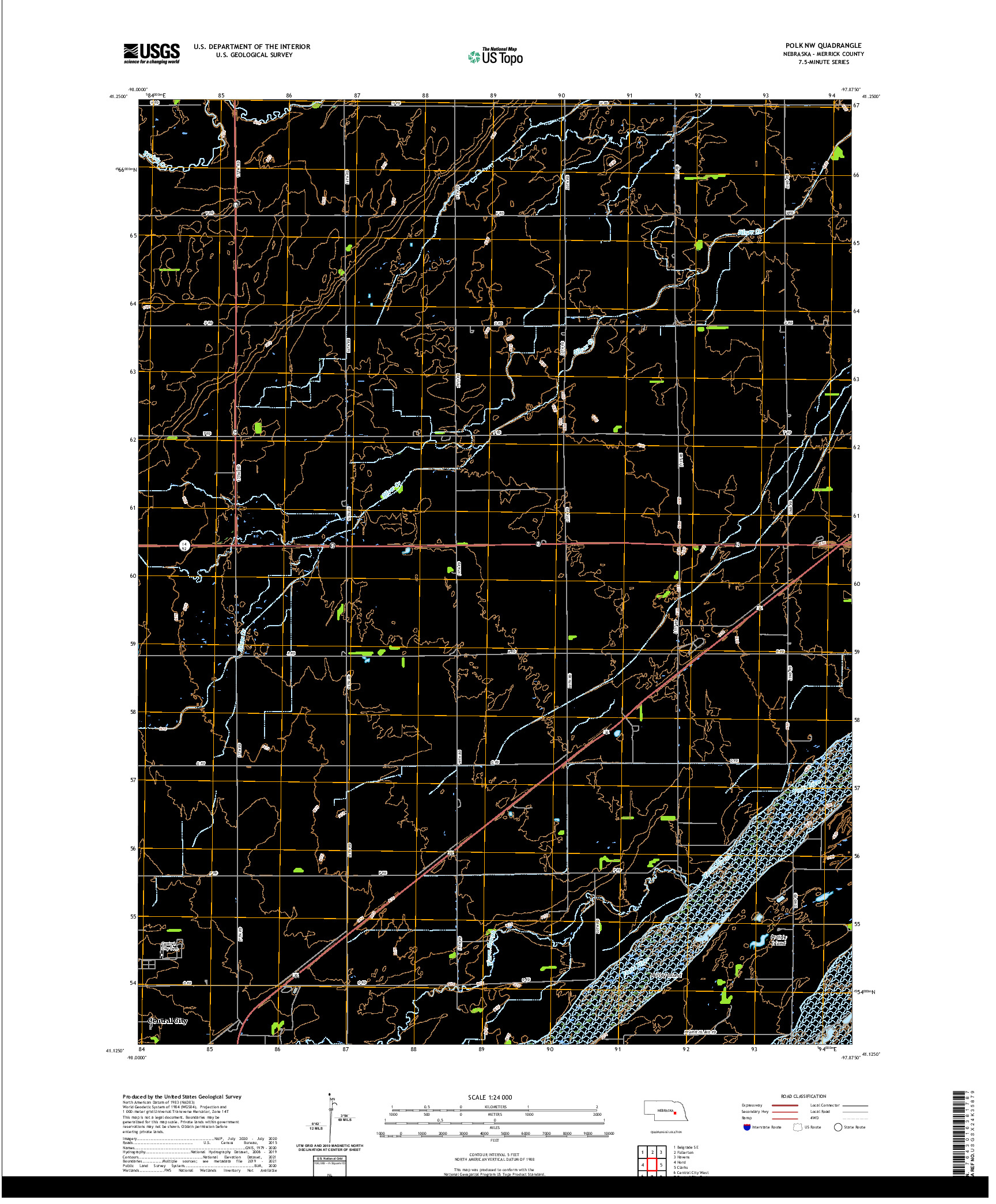 USGS US TOPO 7.5-MINUTE MAP FOR POLK NW, NE 2021